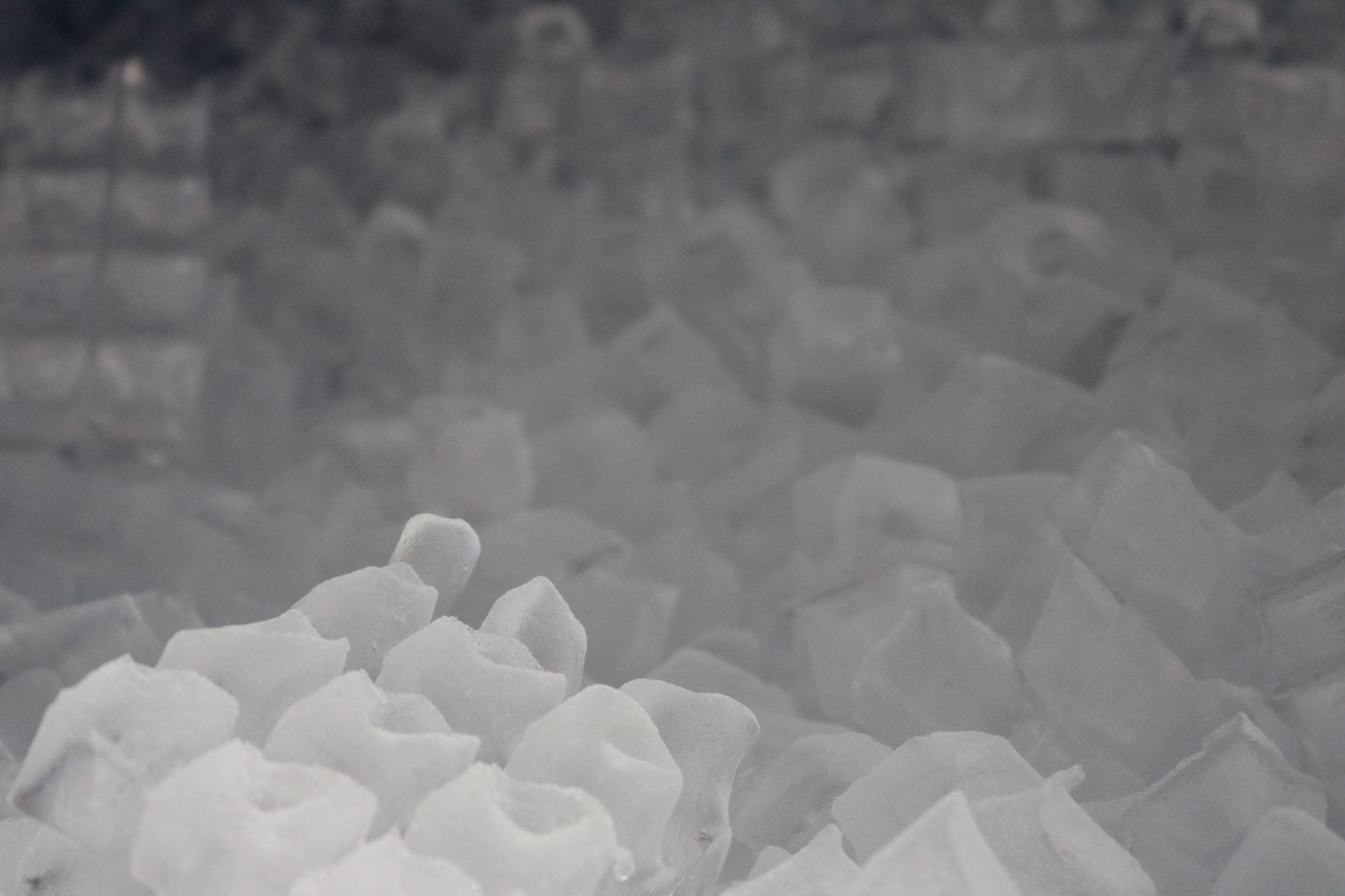 Closeup of ice cubes in a pile HD Wallpaper