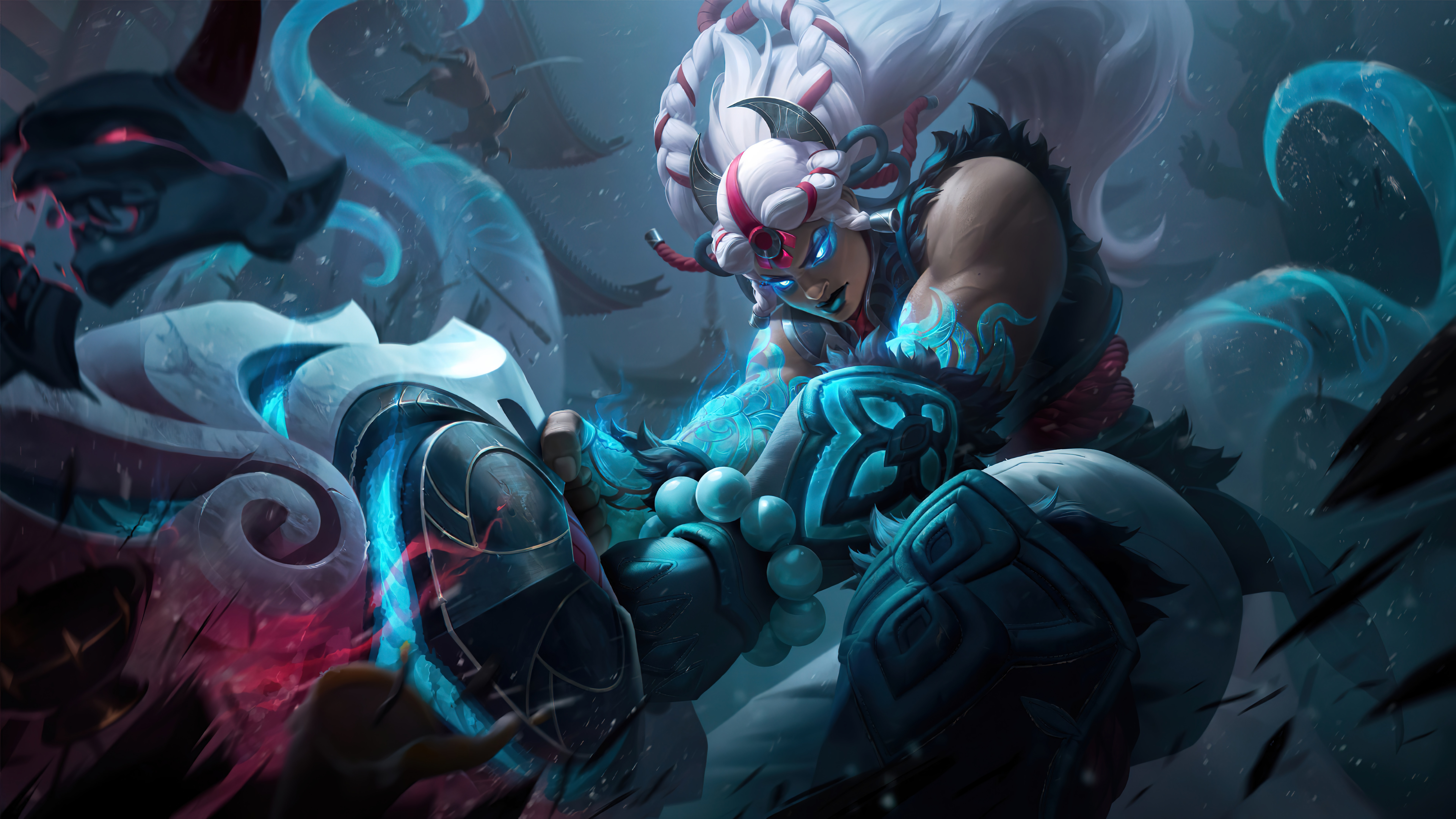 4K Snow Moon Illaoi League of Legends HD Wallpaper