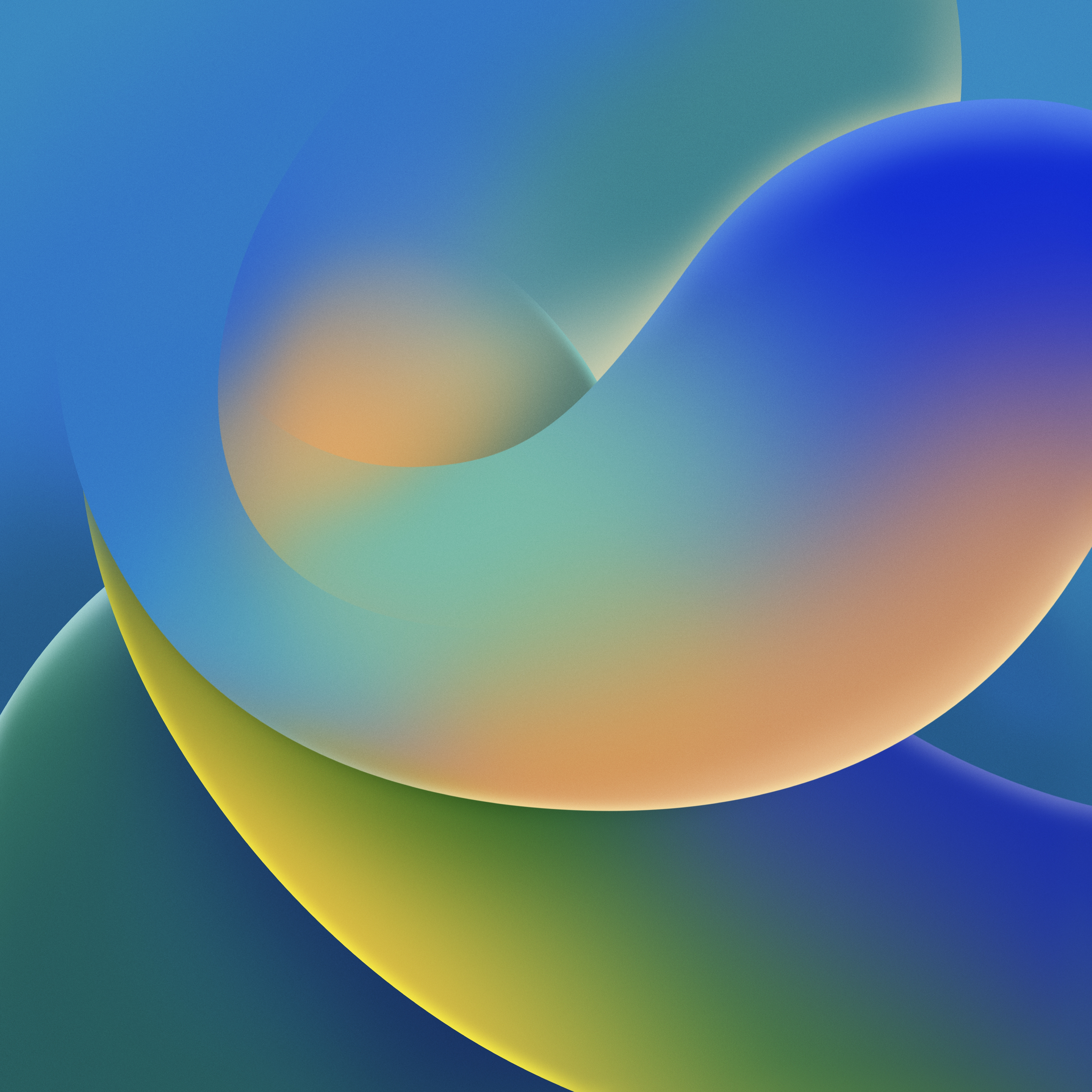 Abstract blue and yellow waveforms on a blue background HD Wallpaper