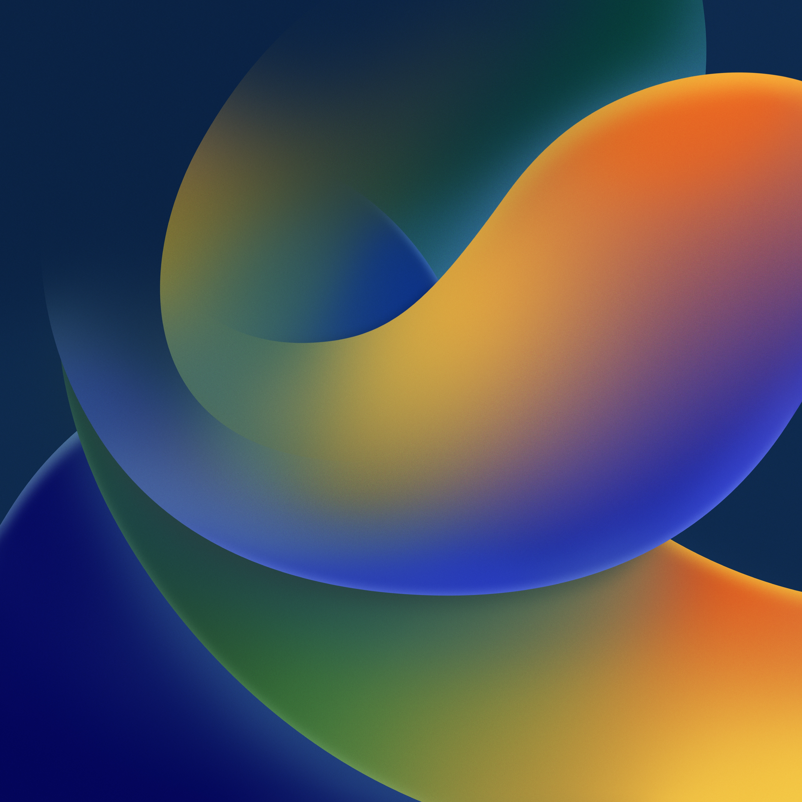 Abstract colorful waveforms on a dark blue background HD Wallpaper