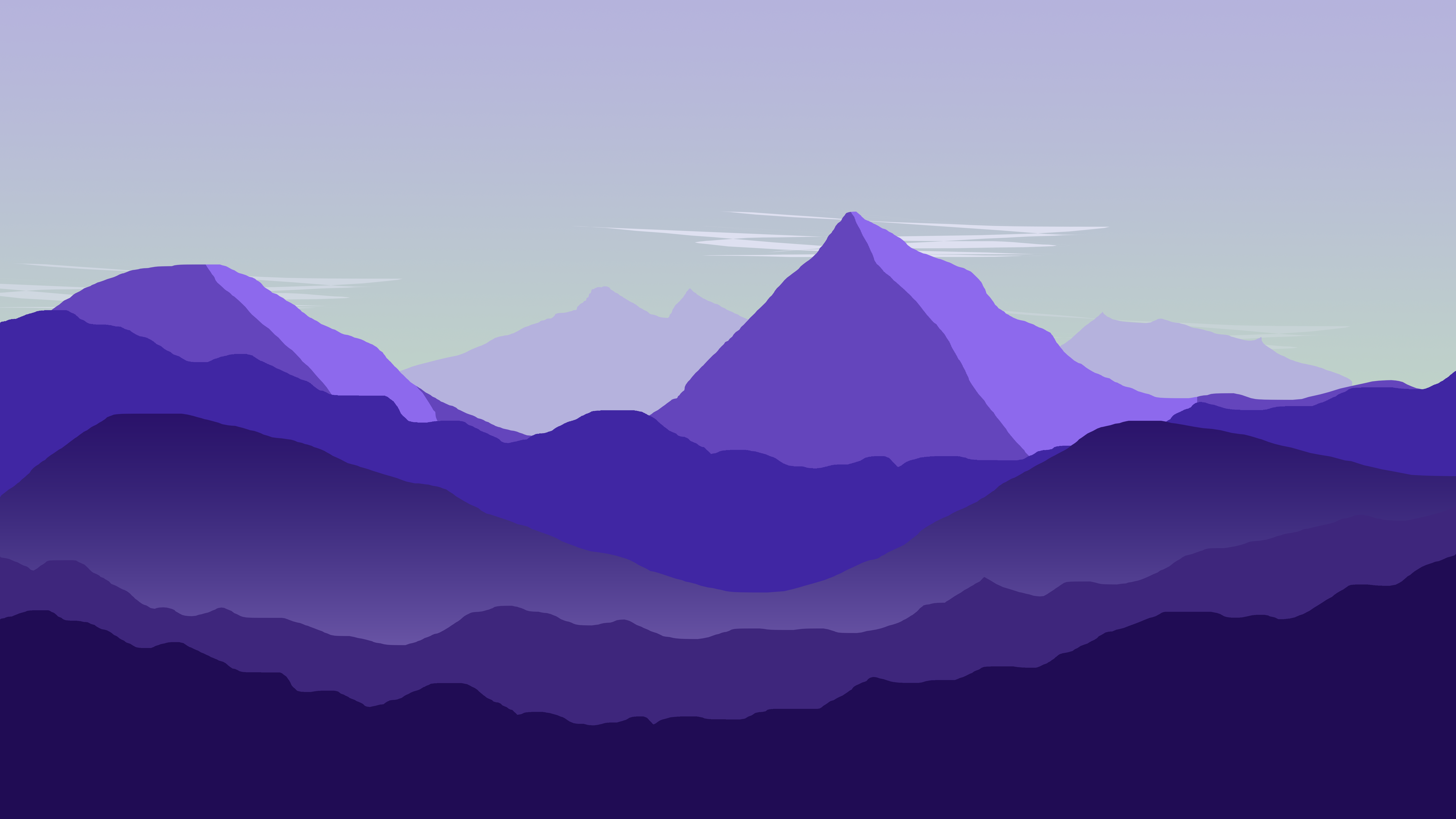 Purple Mountains Landscape with Light Background HD Wallpaper