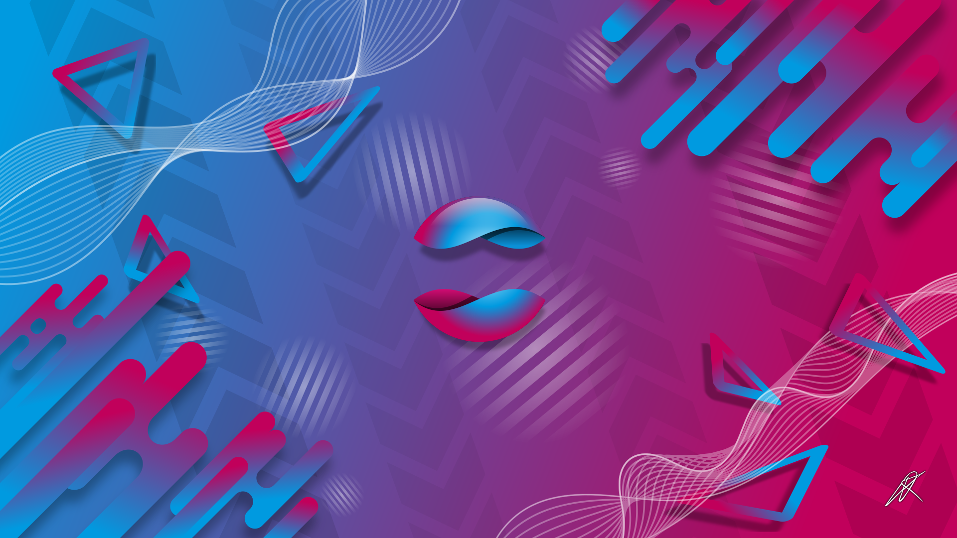 Abstract background with triangles and circles HD Wallpaper