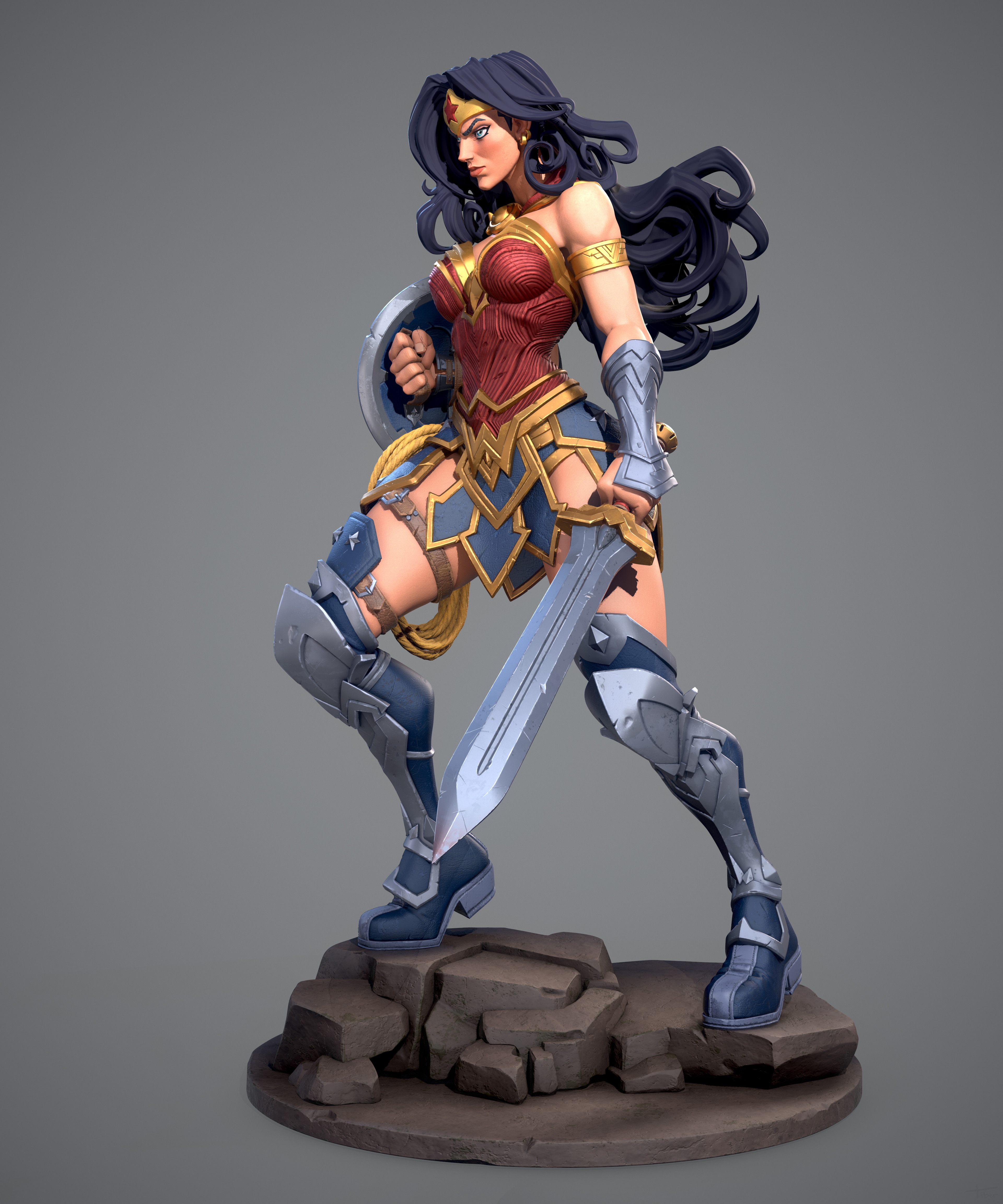 4K Wonder Woman with Sword and Shield HD Phone Wallpaper