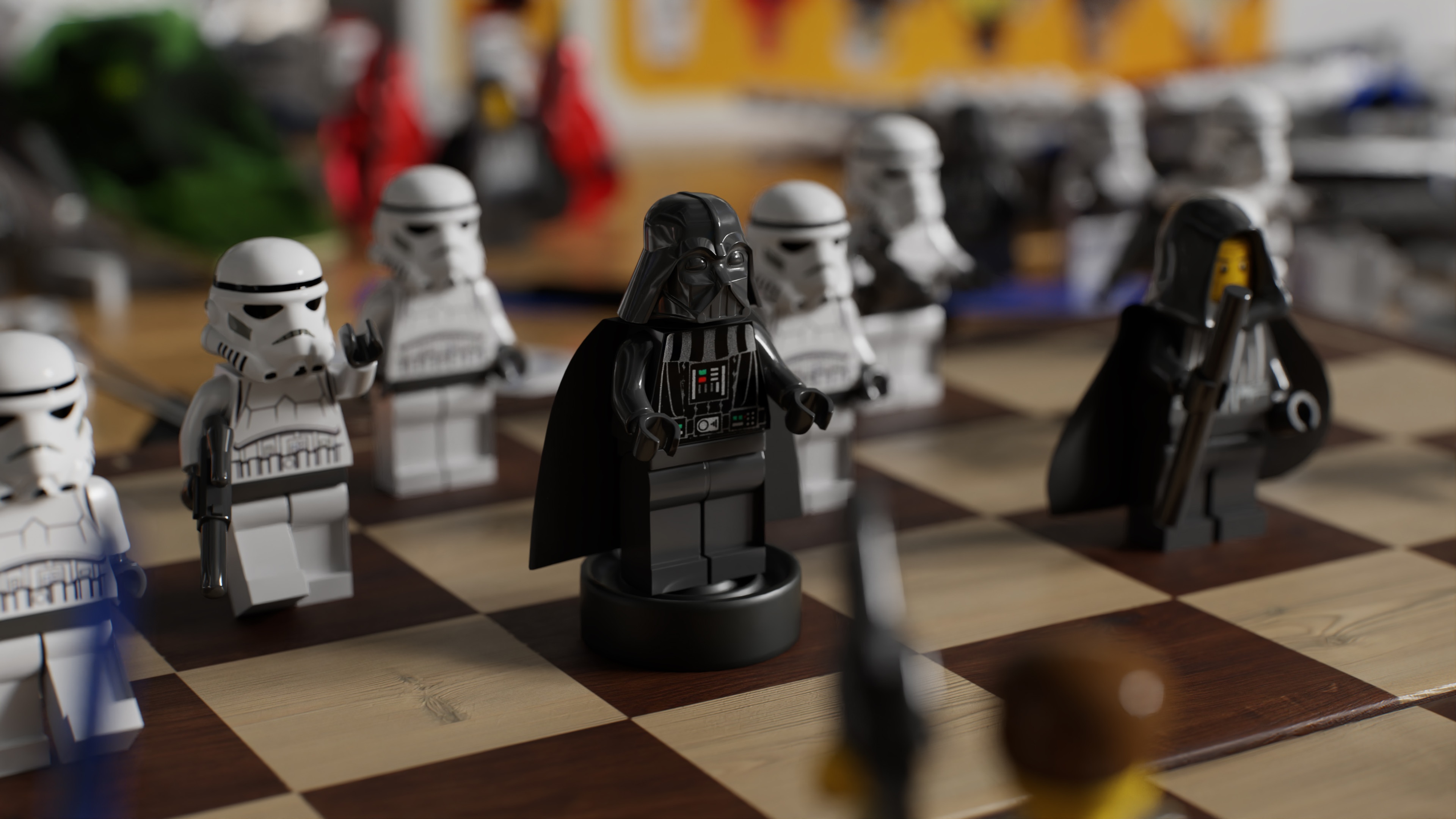 4K LEGO Star Wars Chess Set with Darth Vader HD Wallpaper