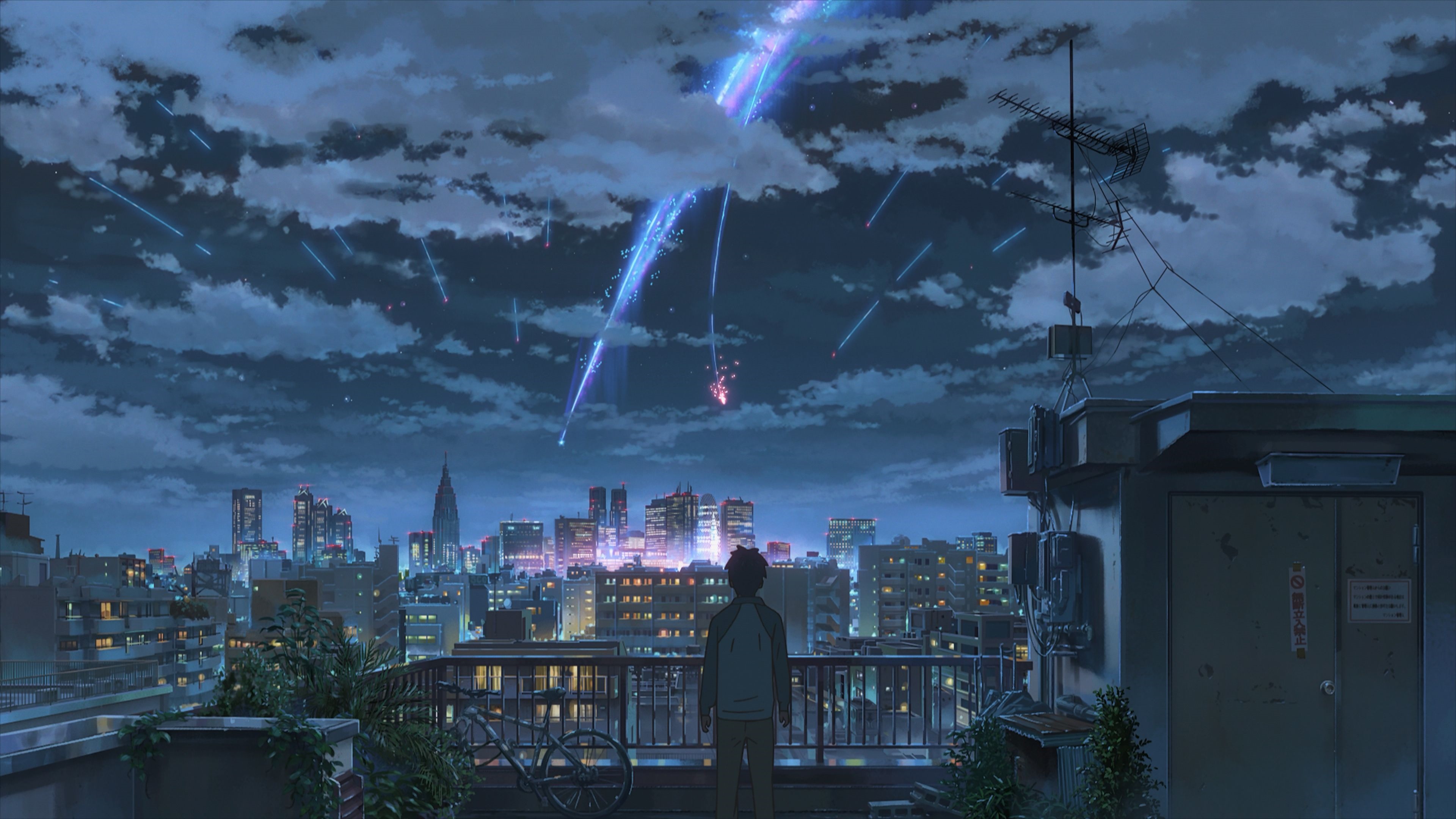 4K Kimi no Na Wa night sky HD Wallpaper