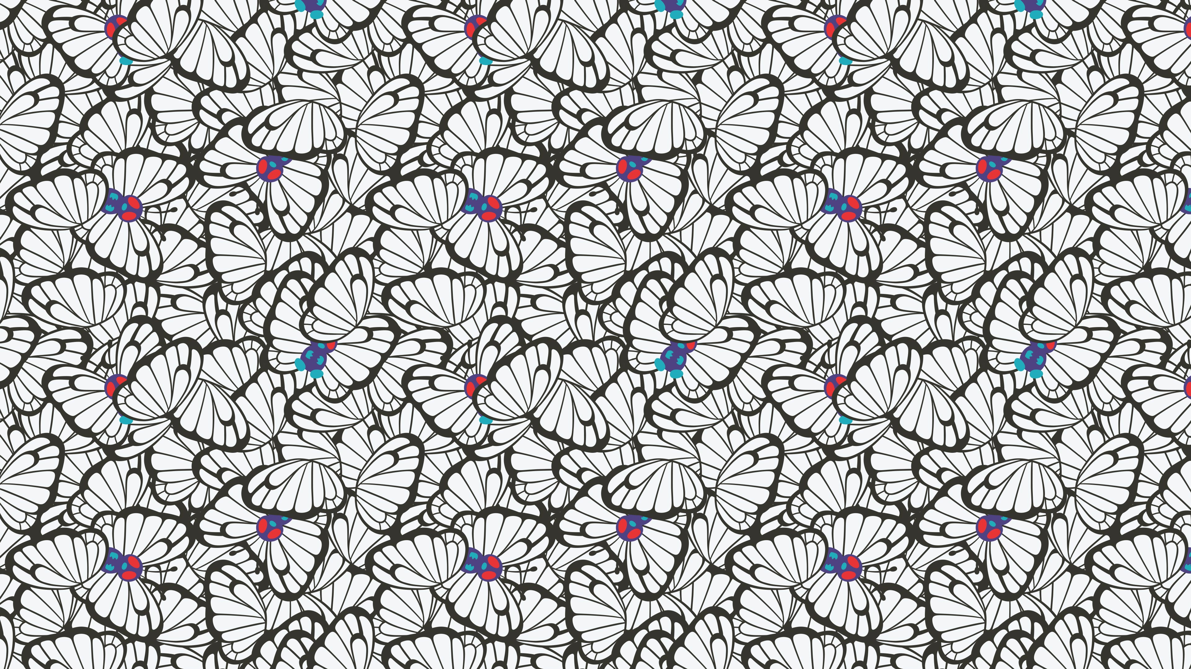 4K Butterfly Pattern HD Wallpaper