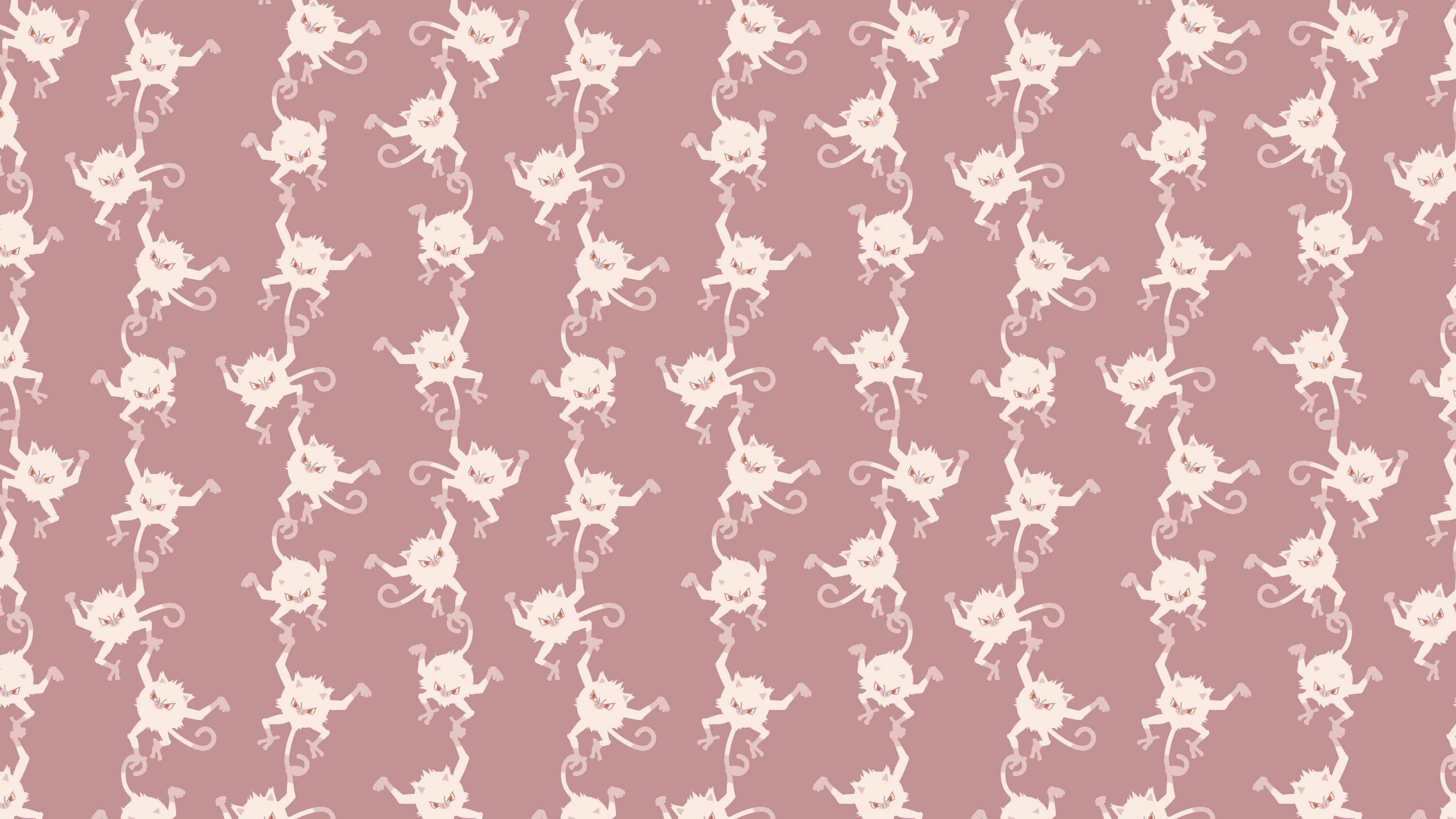 4K Mankey Pokémon Pattern HD Wallpaper