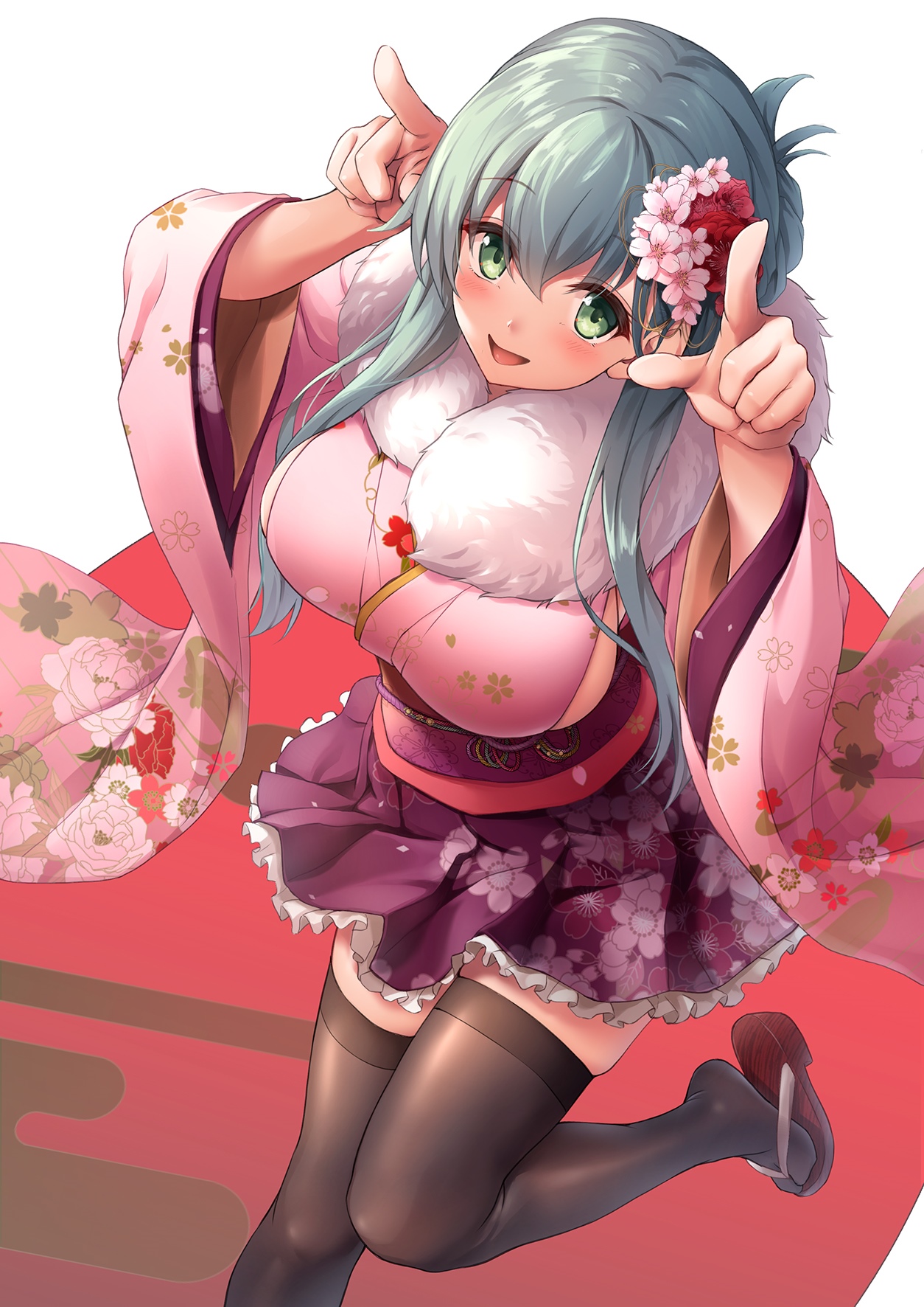 Suzuya from Kantai Collection in a Kimono HD Phone Wallpaper