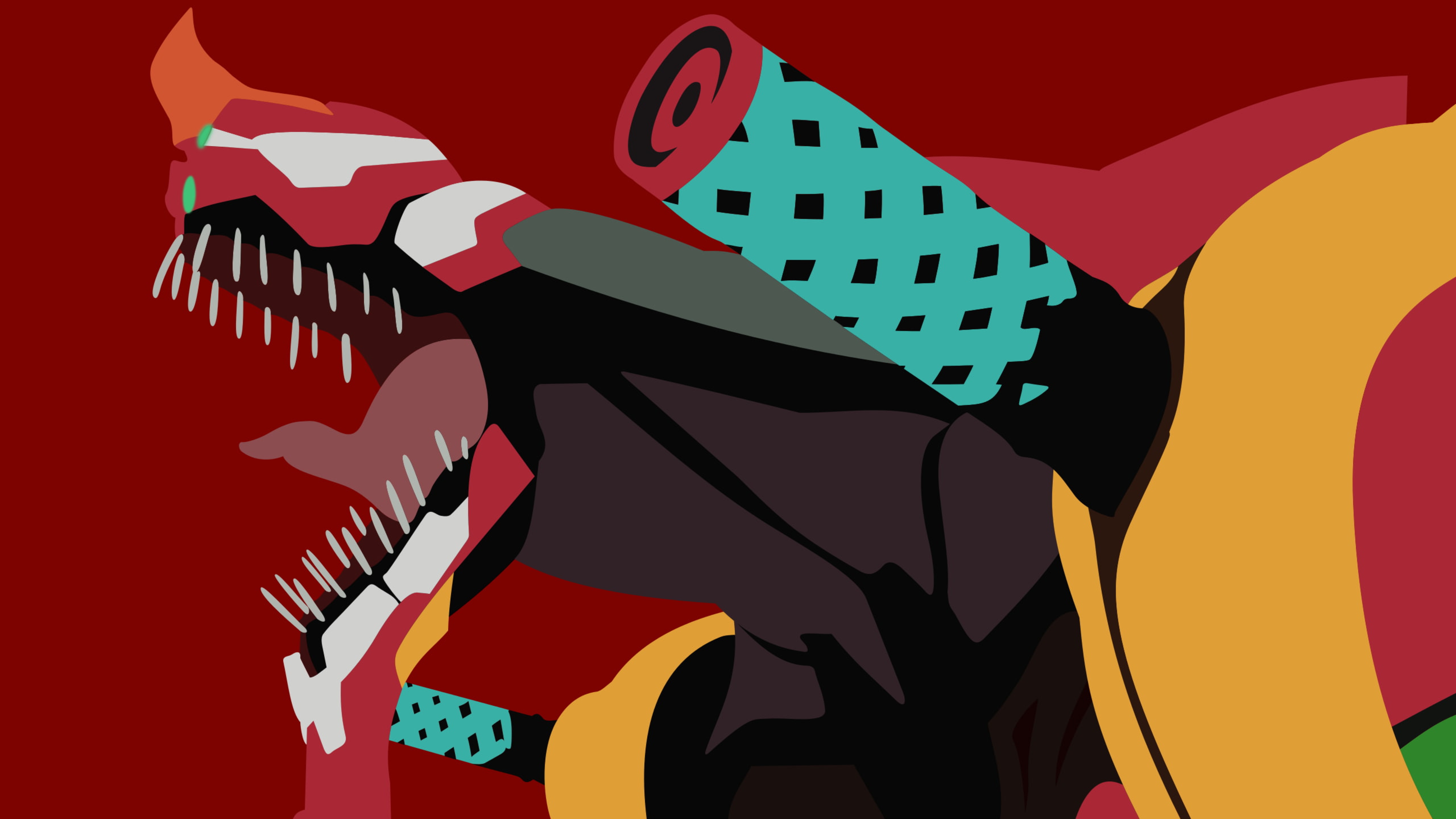 4K EVA Unit 02 minimalist art HD Wallpaper