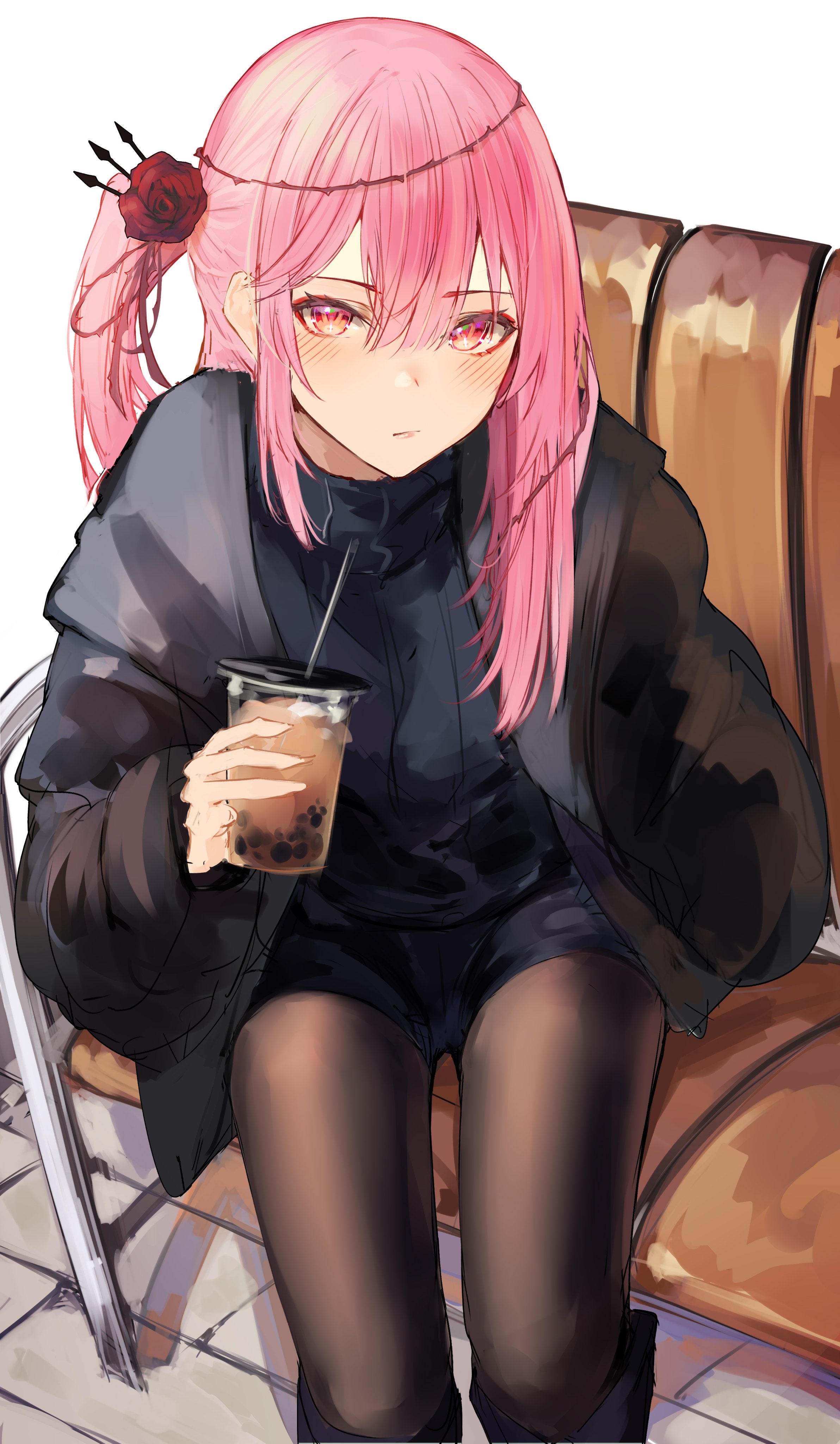 Rosemi Lovelock with bubble tea HD Phone Wallpaper