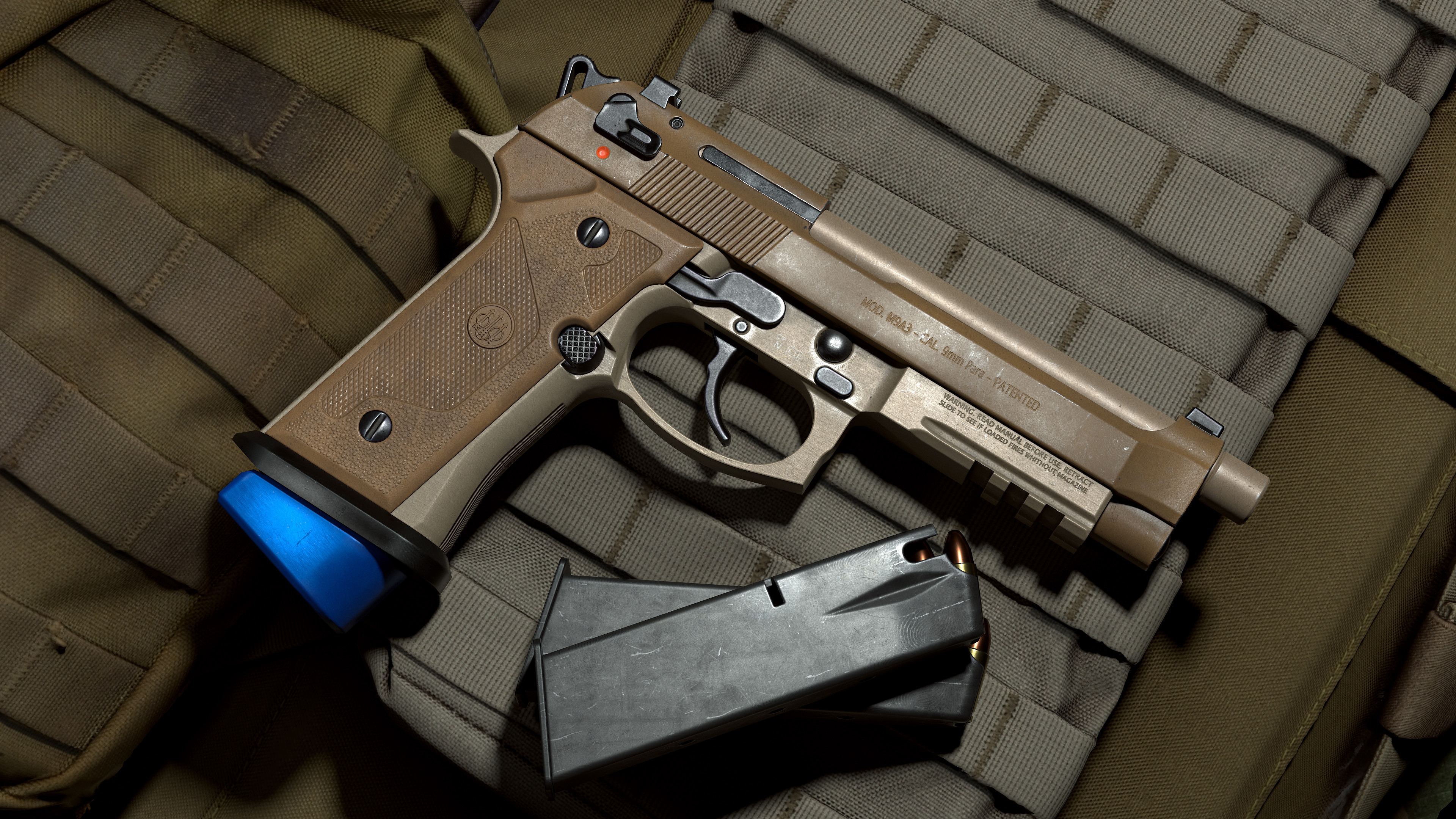 4K Beretta M9A3 Pistol with Magazine HD Wallpaper
