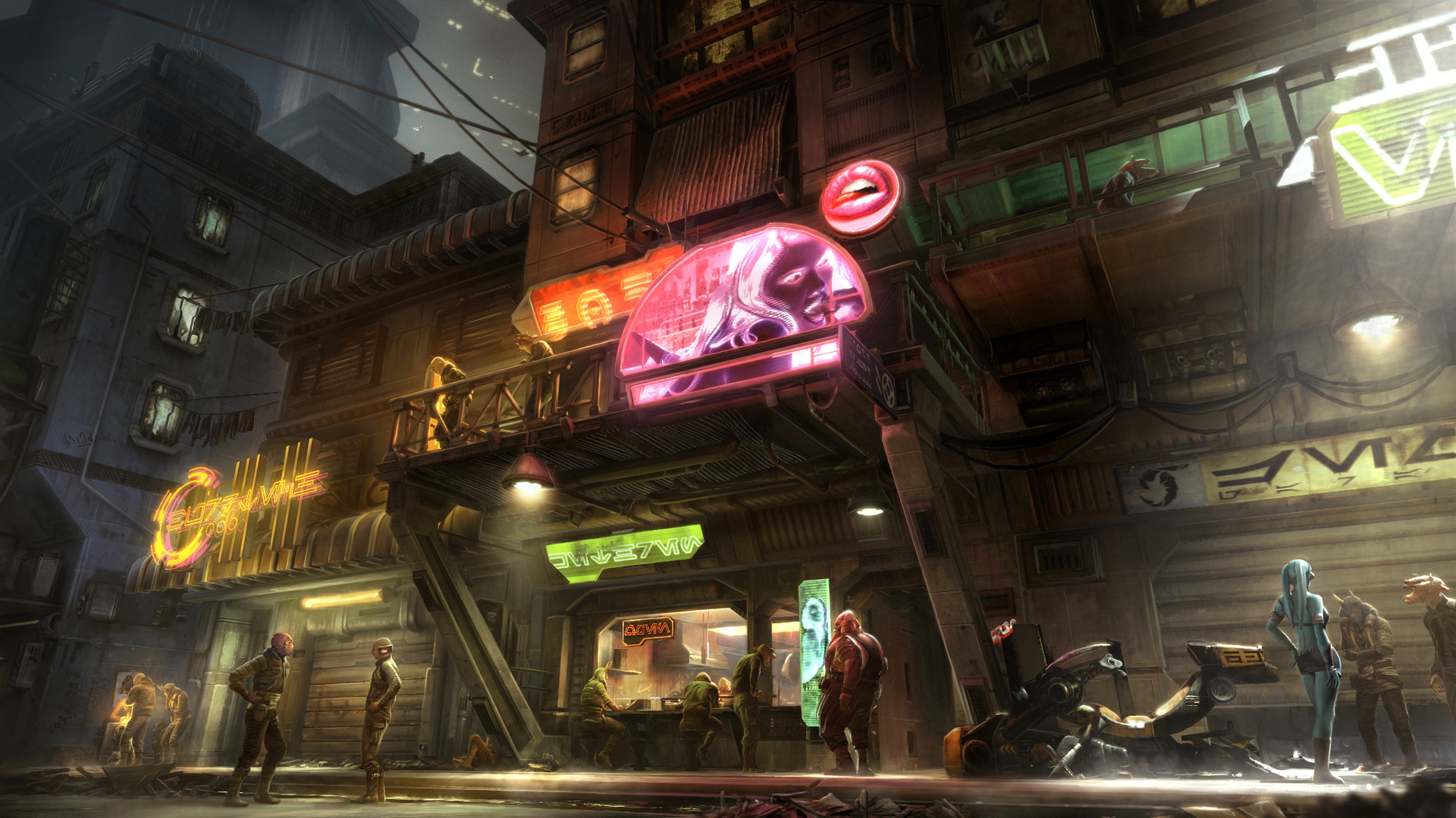Star Wars Nar Shaddaa Cantina with Twilek HD Wallpaper