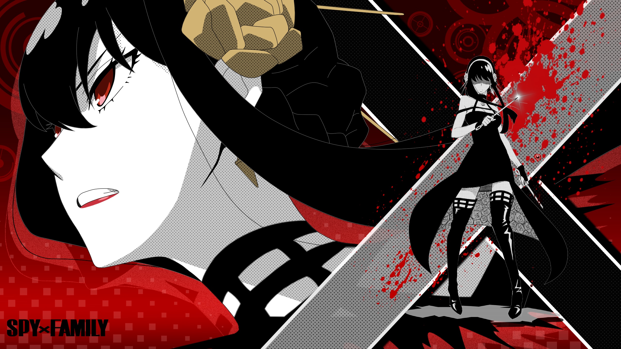 Yor Forger from Spy x Family with Blood Splatter HD Wallpaper