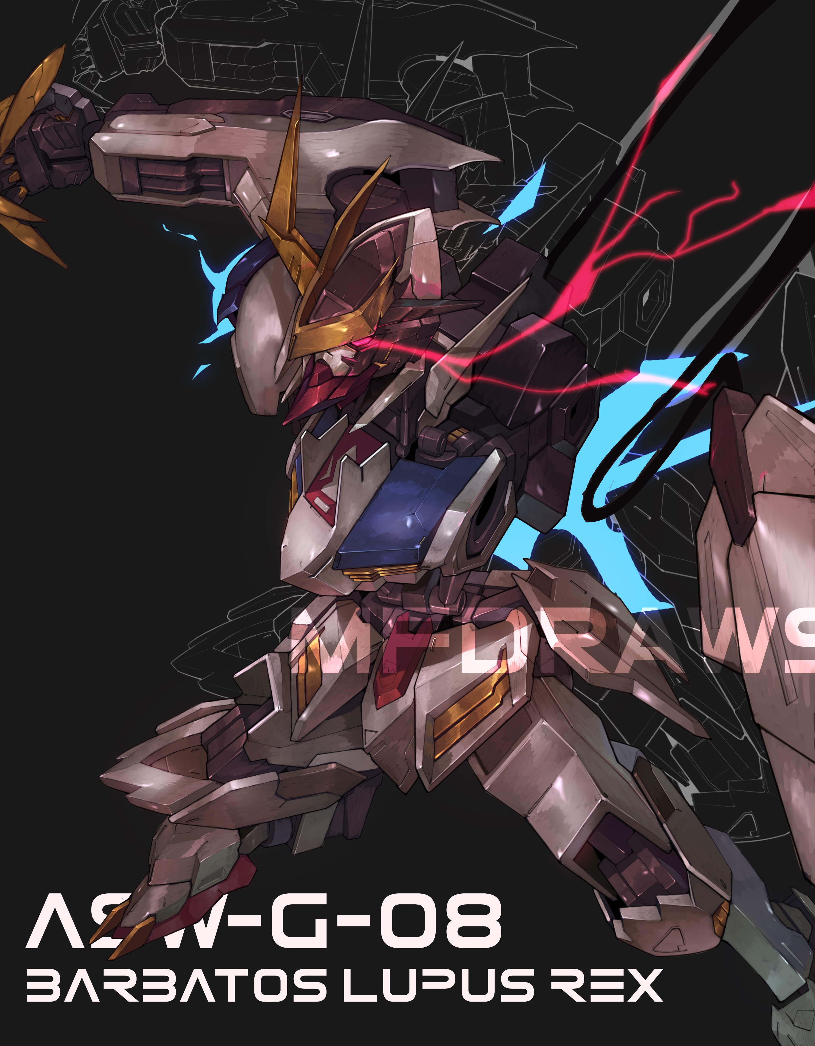 ASW-G-08 Gundam Barbatos Lupus Rex Fan Art HD Phone Wallpaper