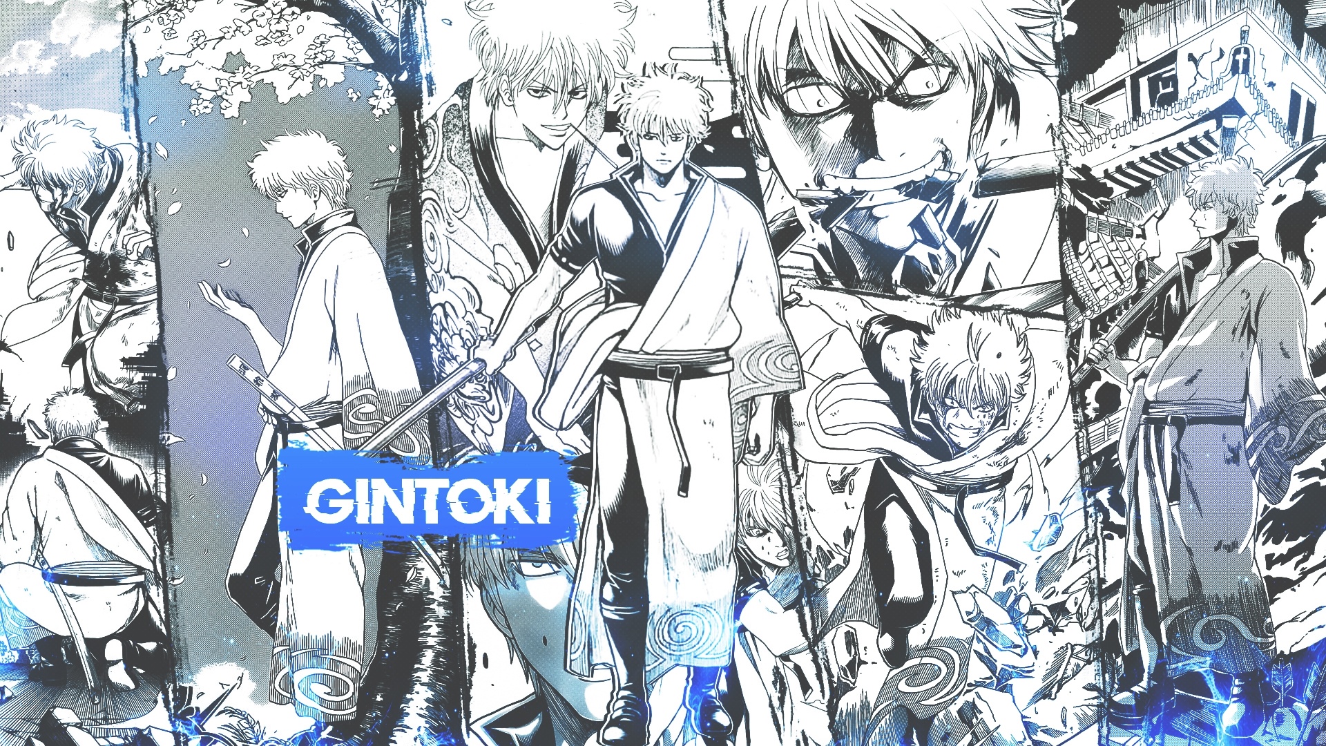 Gintoki Sakata collage from Gintama manga HD Wallpaper