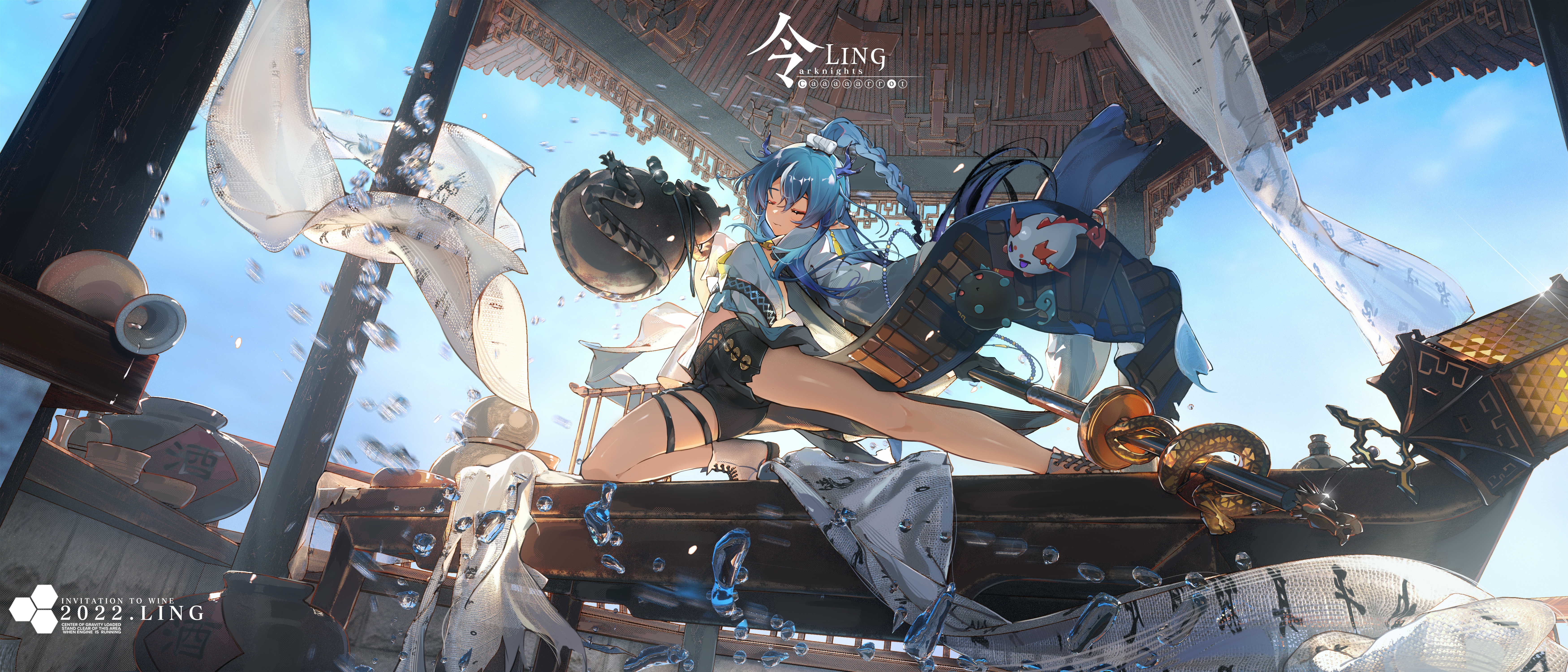 4K Ling Blue Hair Fantasy Art HD Wallpaper