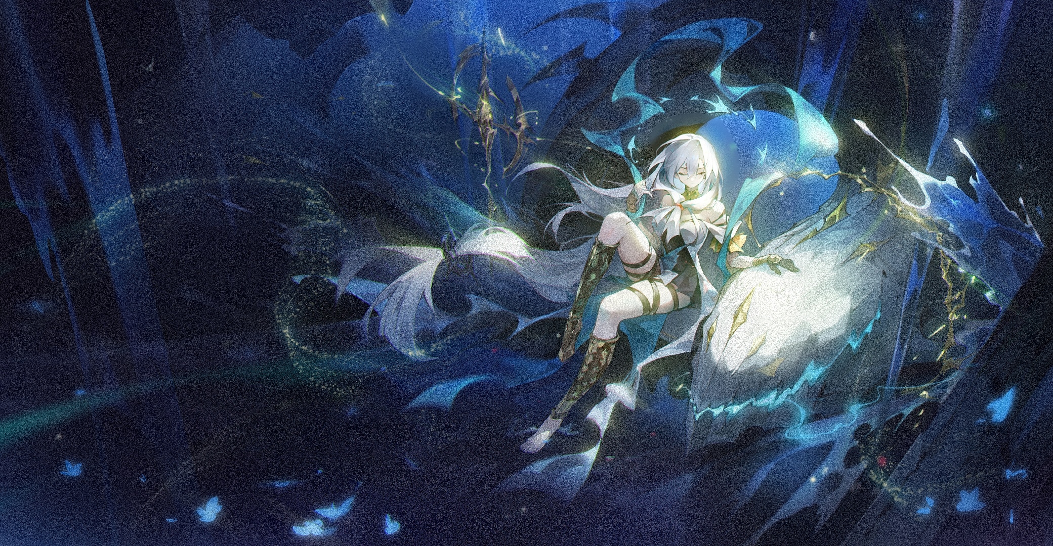Skadi from Arknights sitting on a creature HD Wallpaper