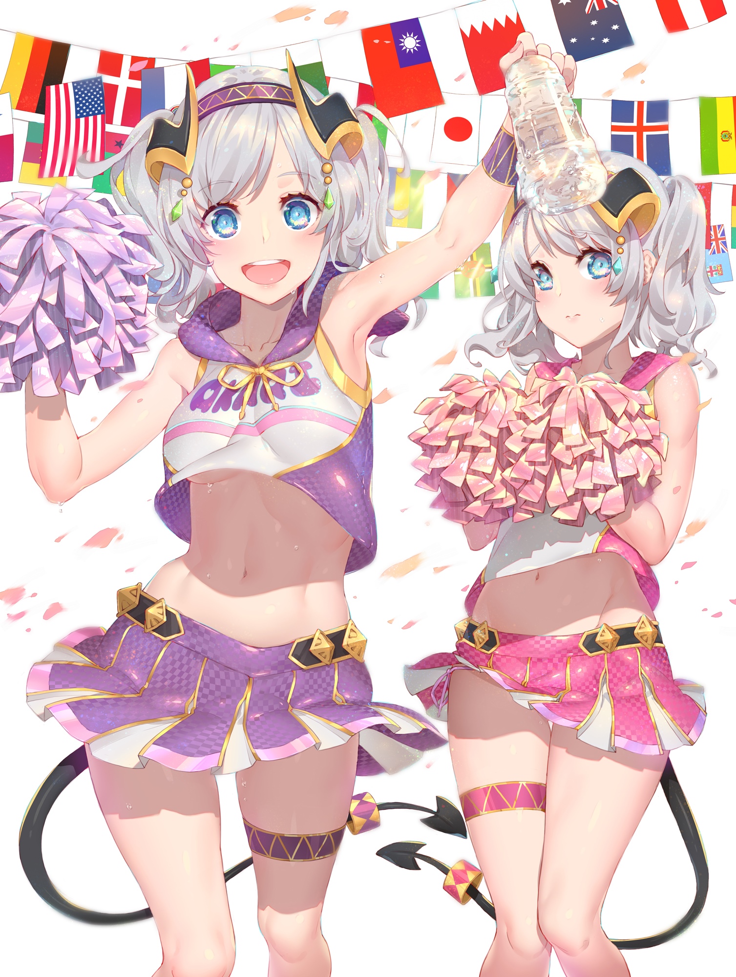 Yori and Akari from Princess Connect! Re:Dive as cheerleaders HD Phone Wallpaper