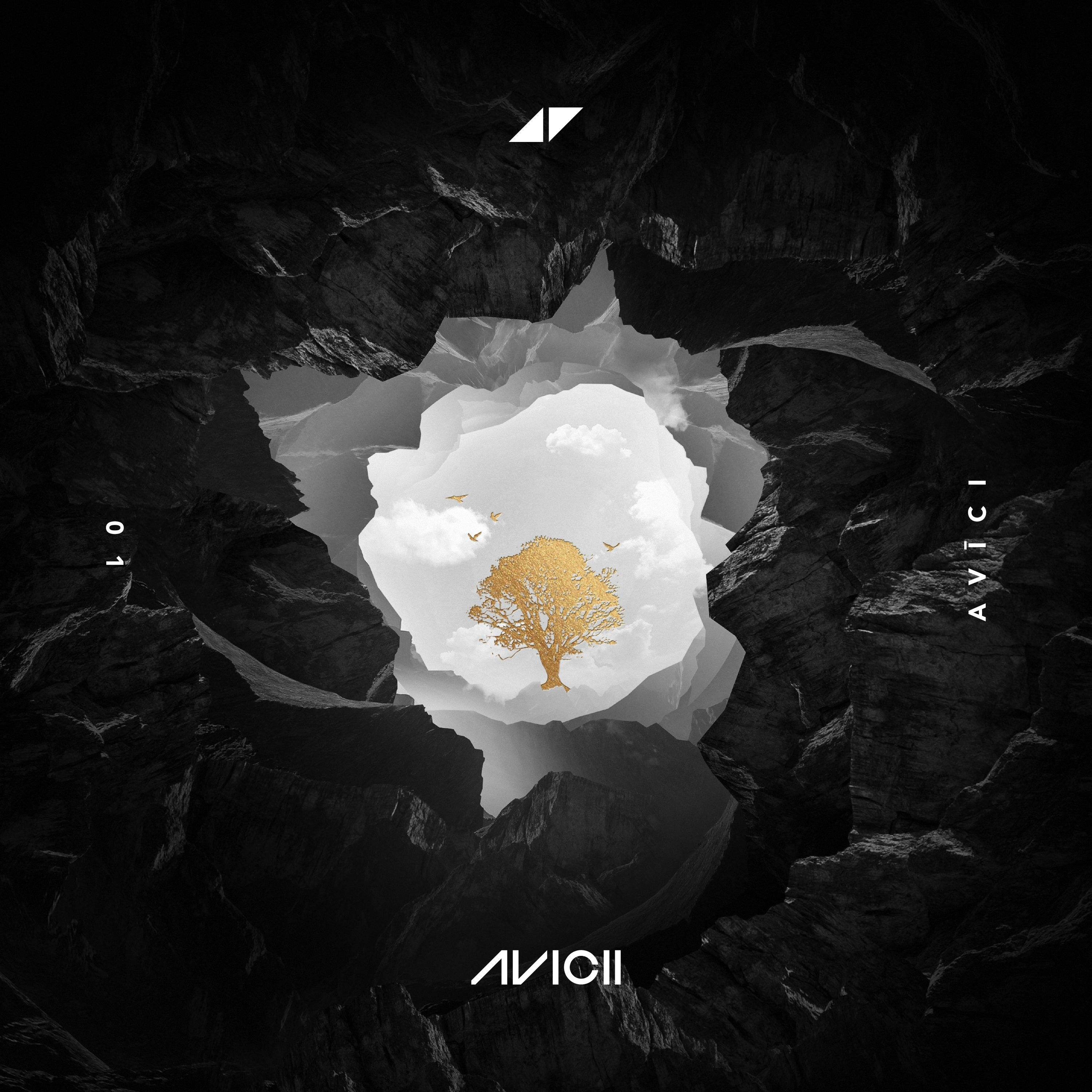 Avicii 01 Album Cover with Golden Tree HD Wallpaper