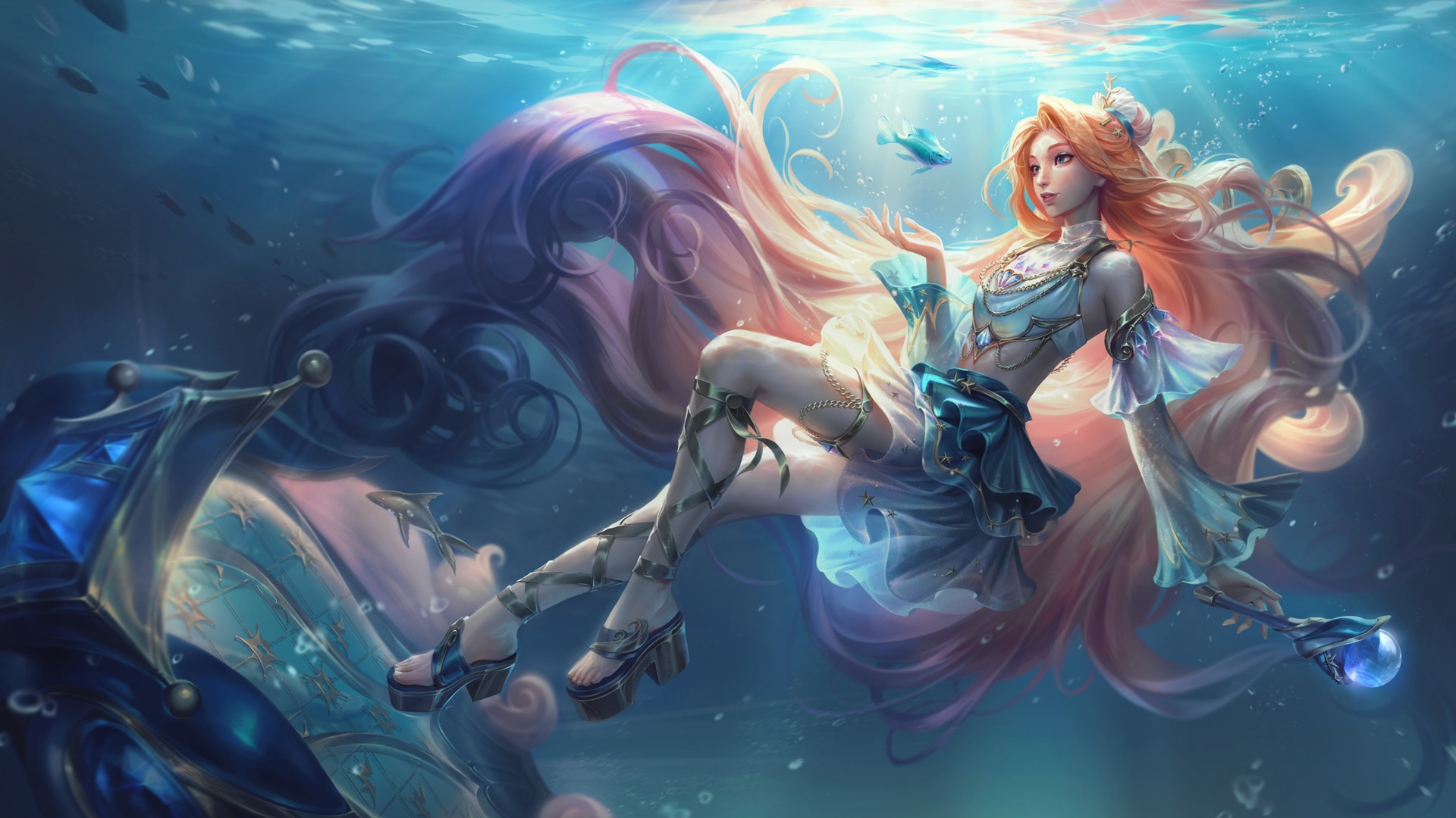 Seraphine from League of Legends underwater HD Wallpaper