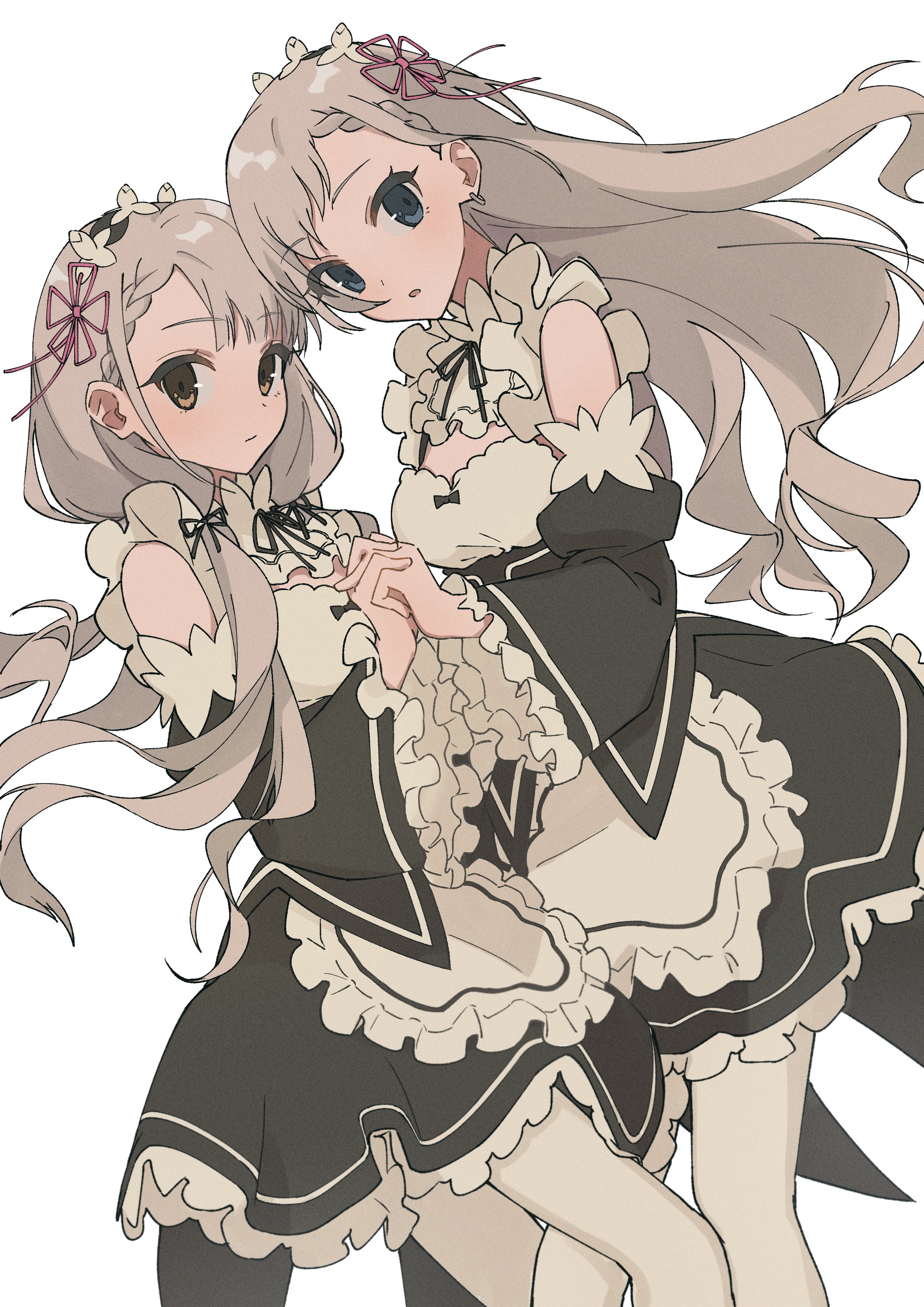 Hisakawa Nagi and Hisakawa Hayate in Maid Outfits HD Phone Wallpaper