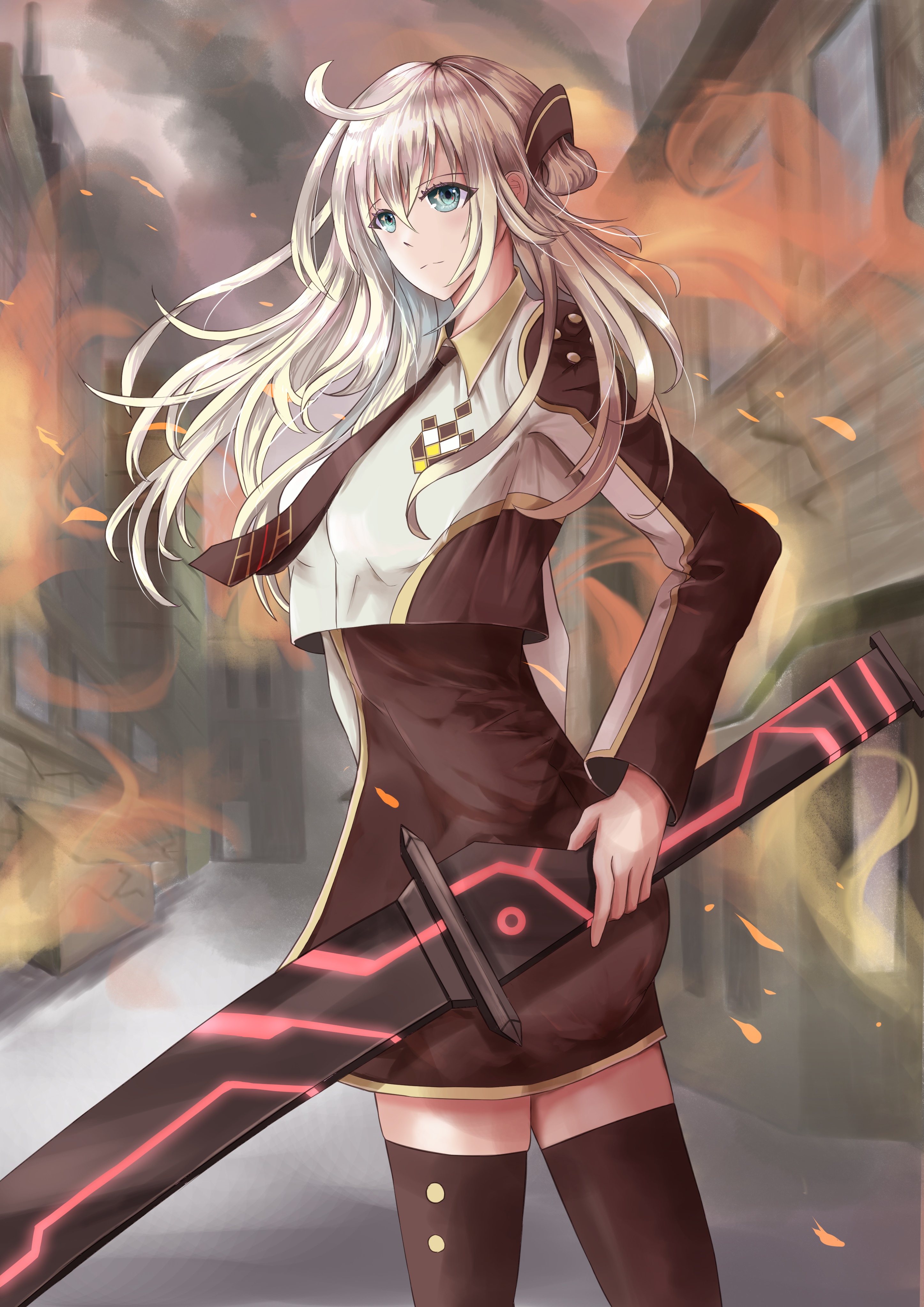 Sky Striker Ace - Raye with a glowing sword HD Phone Wallpaper