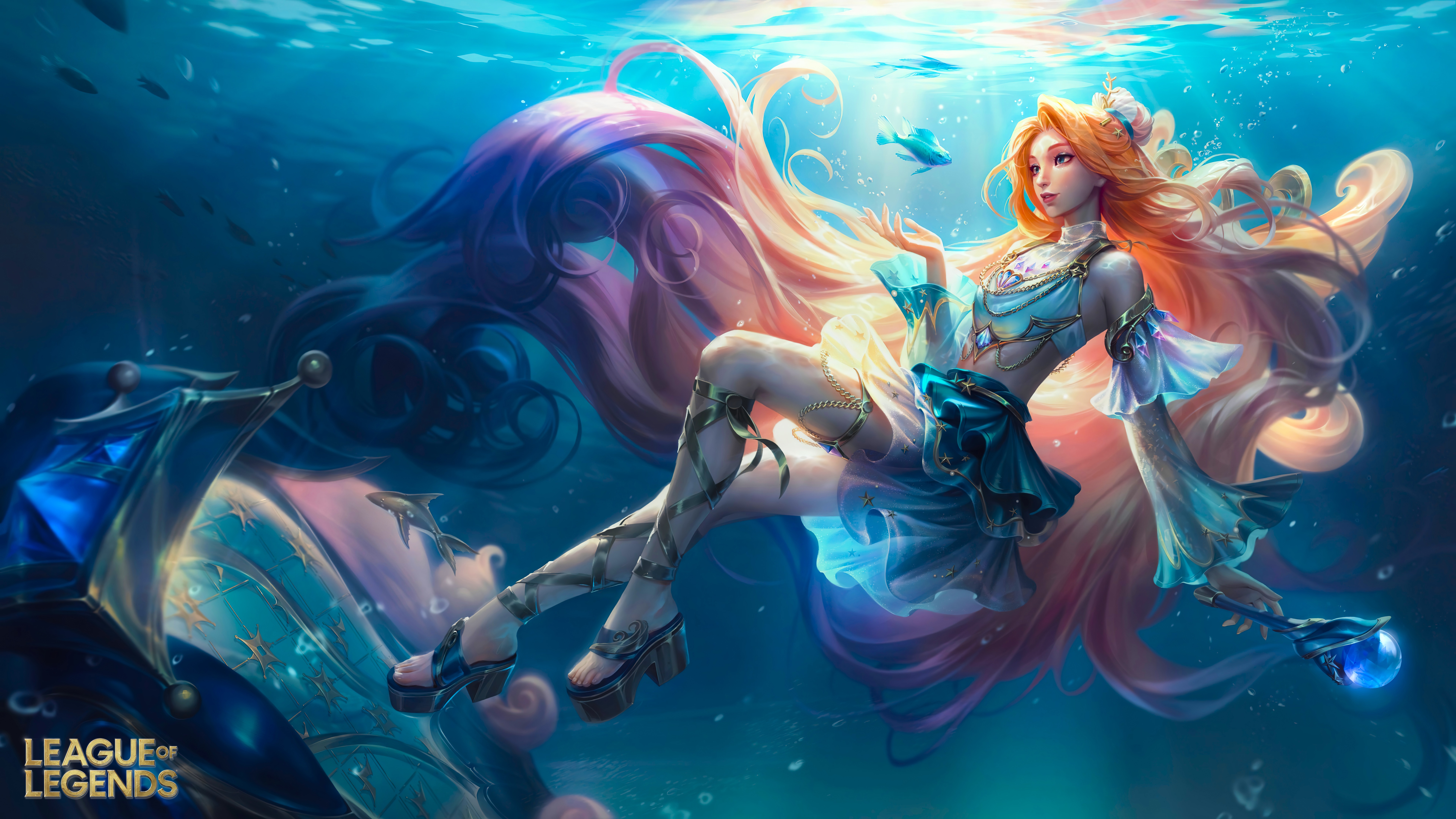 League of Legends Seraphine Underwater Fantasy Art HD Wallpaper