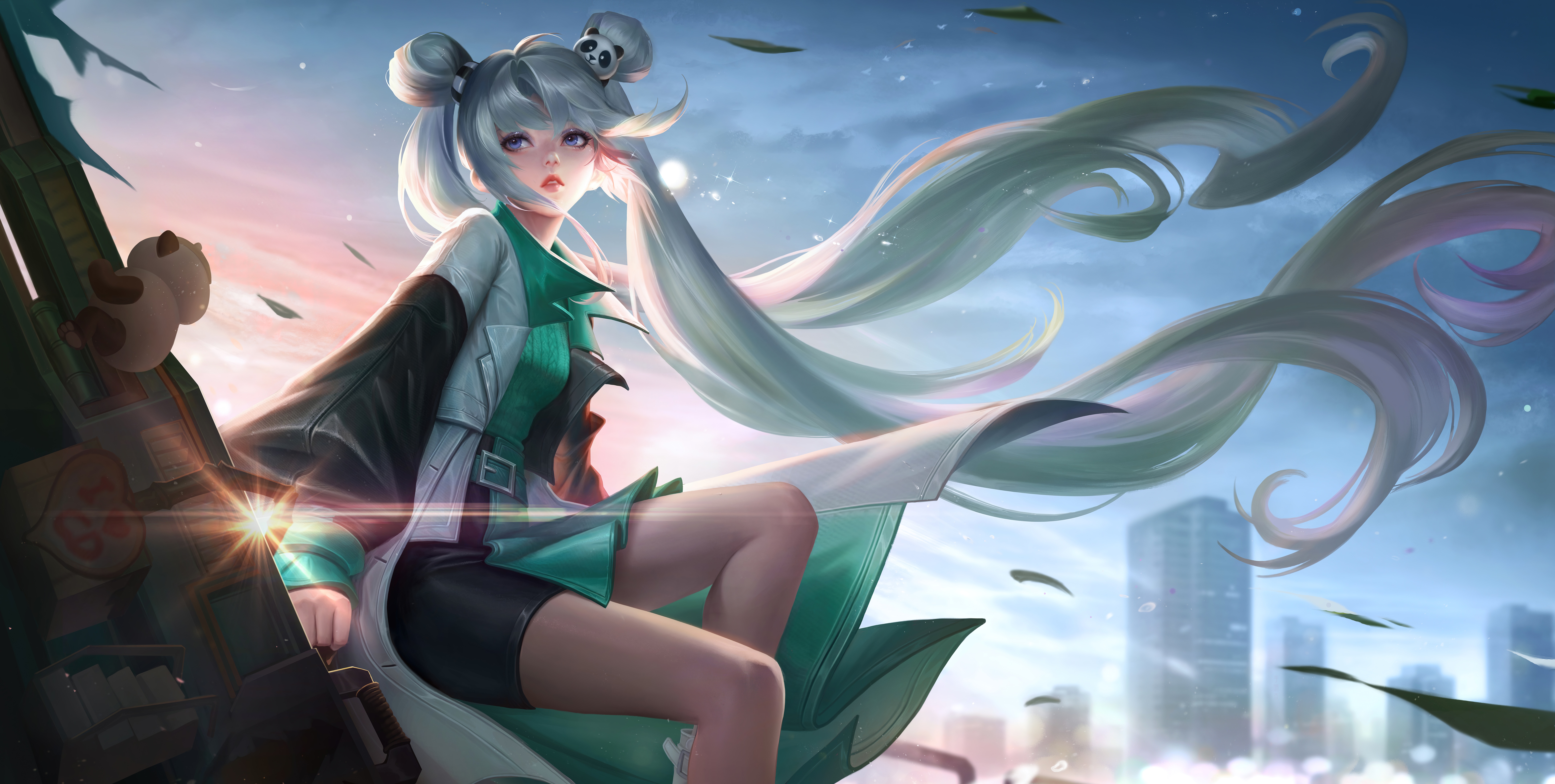 4K Honor of Kings artwork of a girl with panda hair clips HD Wallpaper