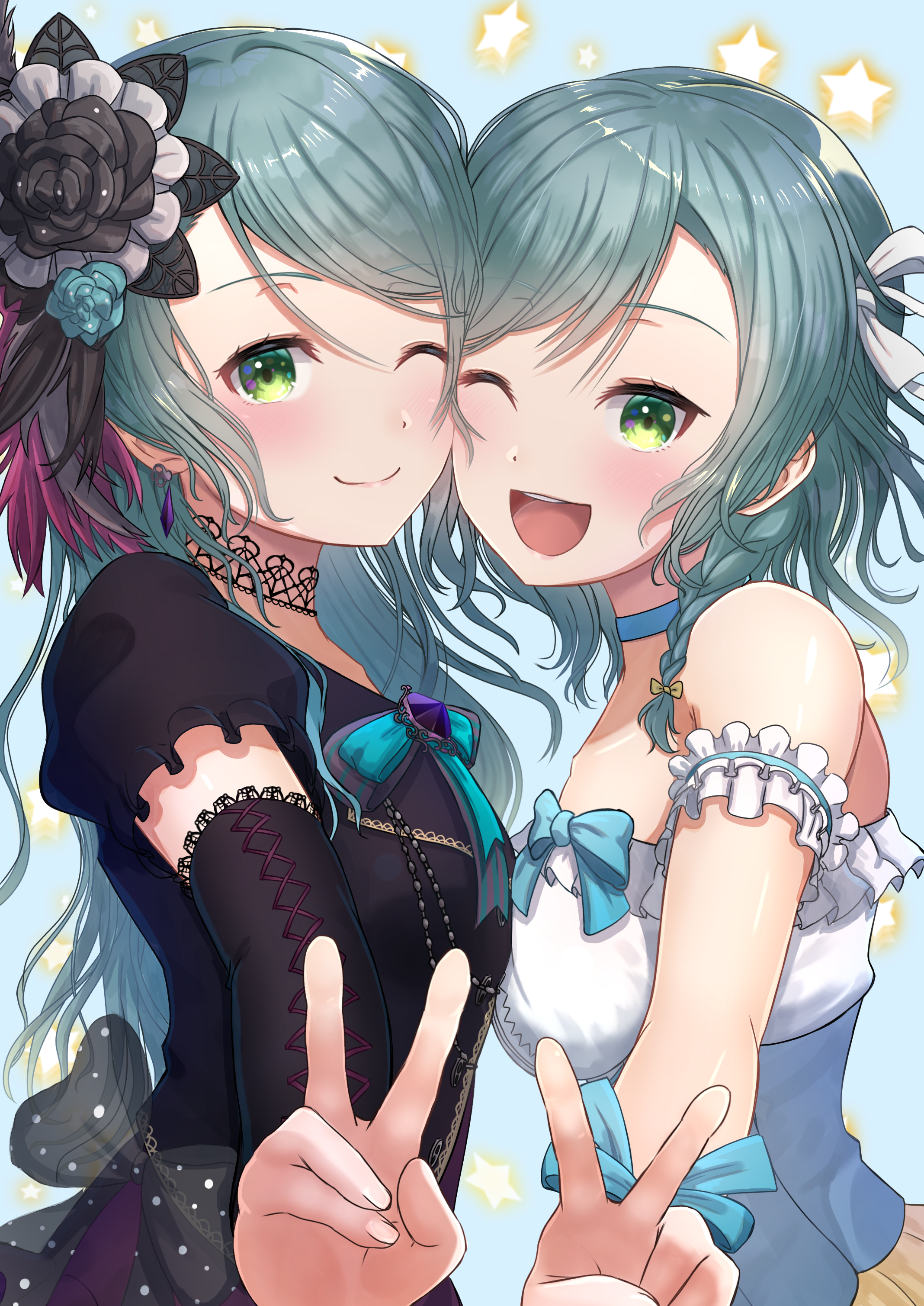 Hikawa Hina and Sayo from BanG Dream! fan art HD Phone Wallpaper