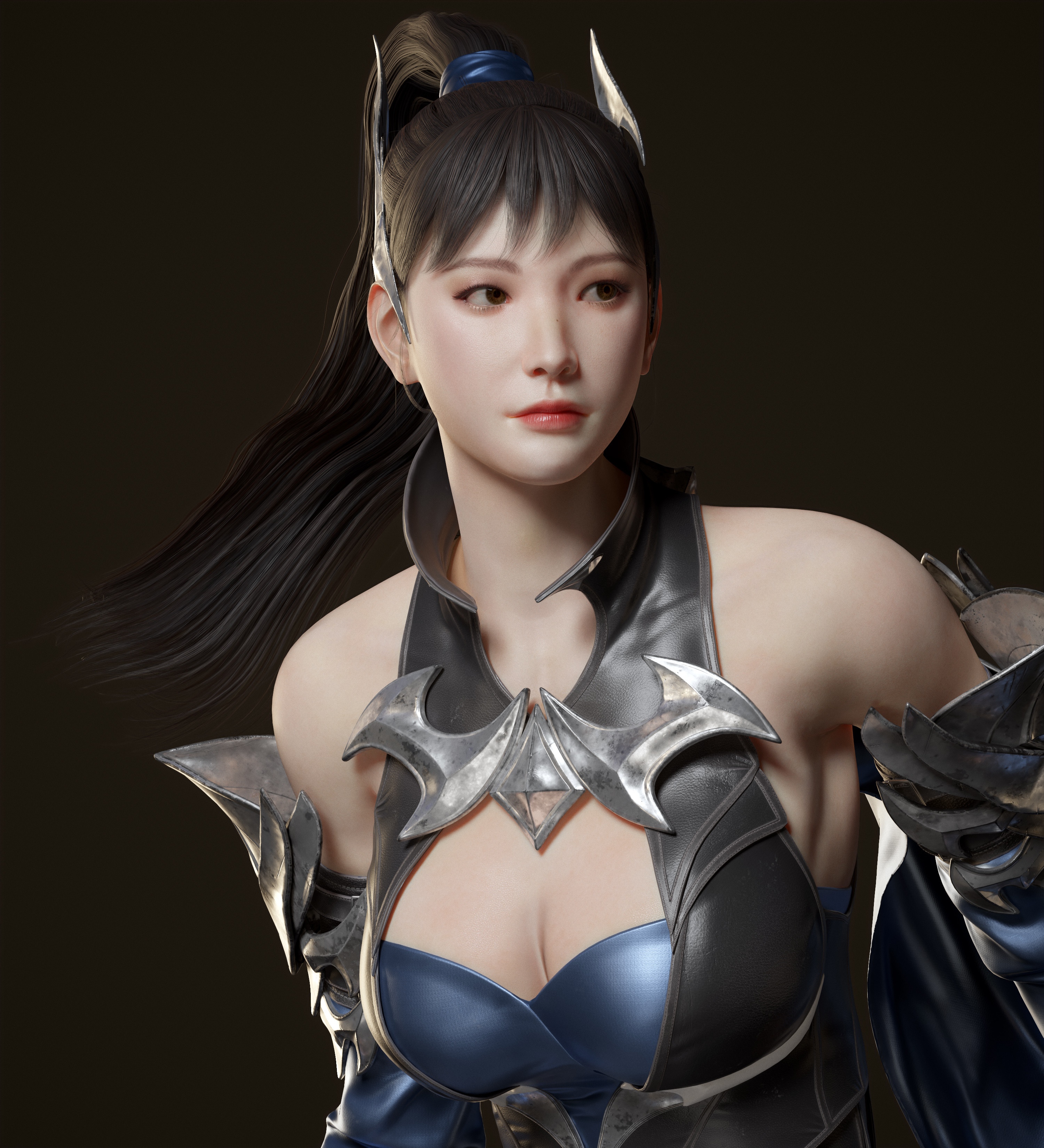 Fantasy art of an Asian woman with black hair HD Wallpaper