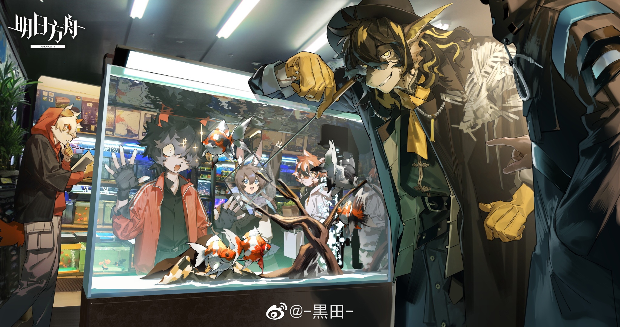 Arknights characters at a pet store HD Wallpaper