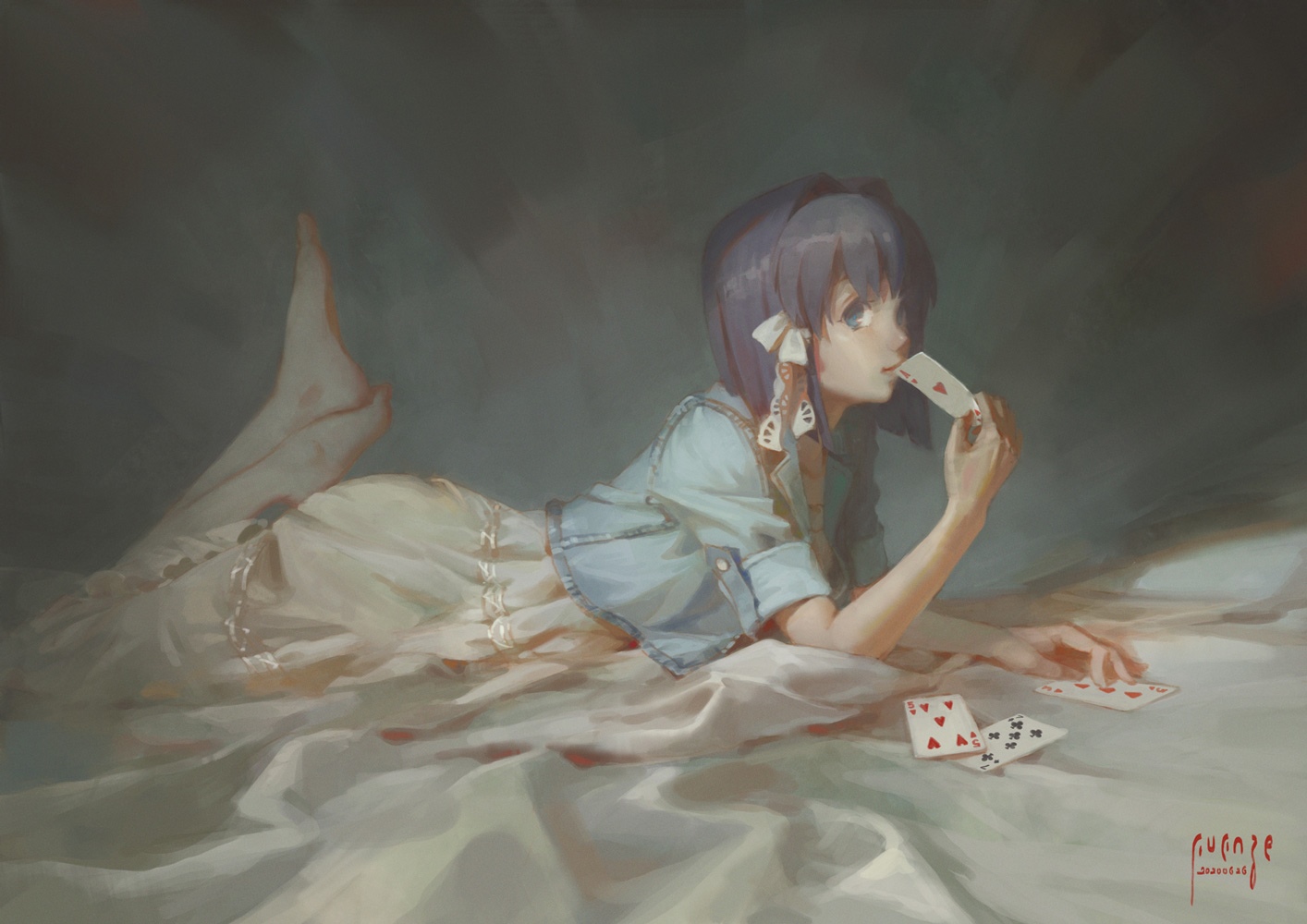 Fujibayashi Ryou from Clannad playing cards HD Wallpaper