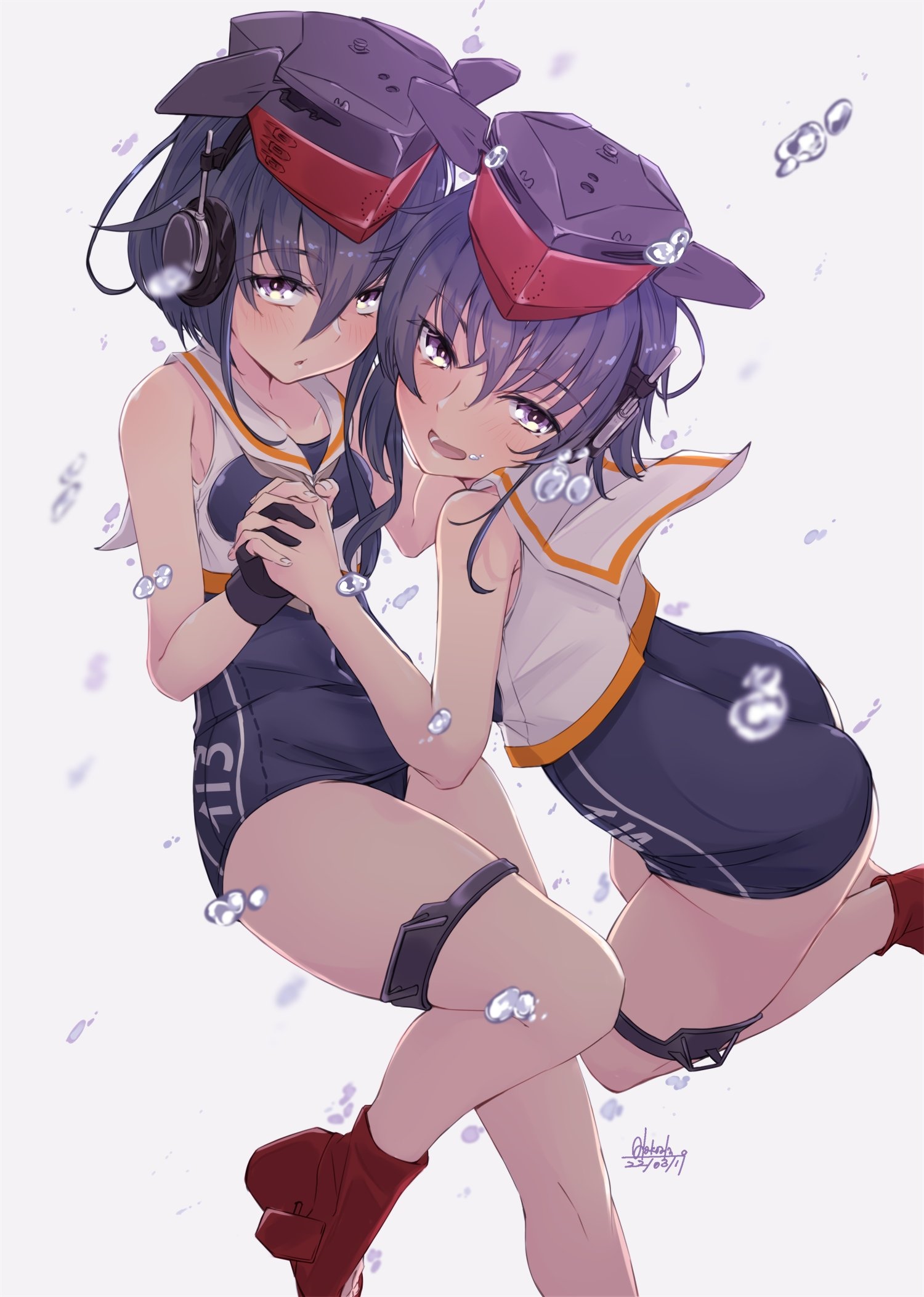 Kantai Collection I-14 and I-13 fan art HD Phone Wallpaper