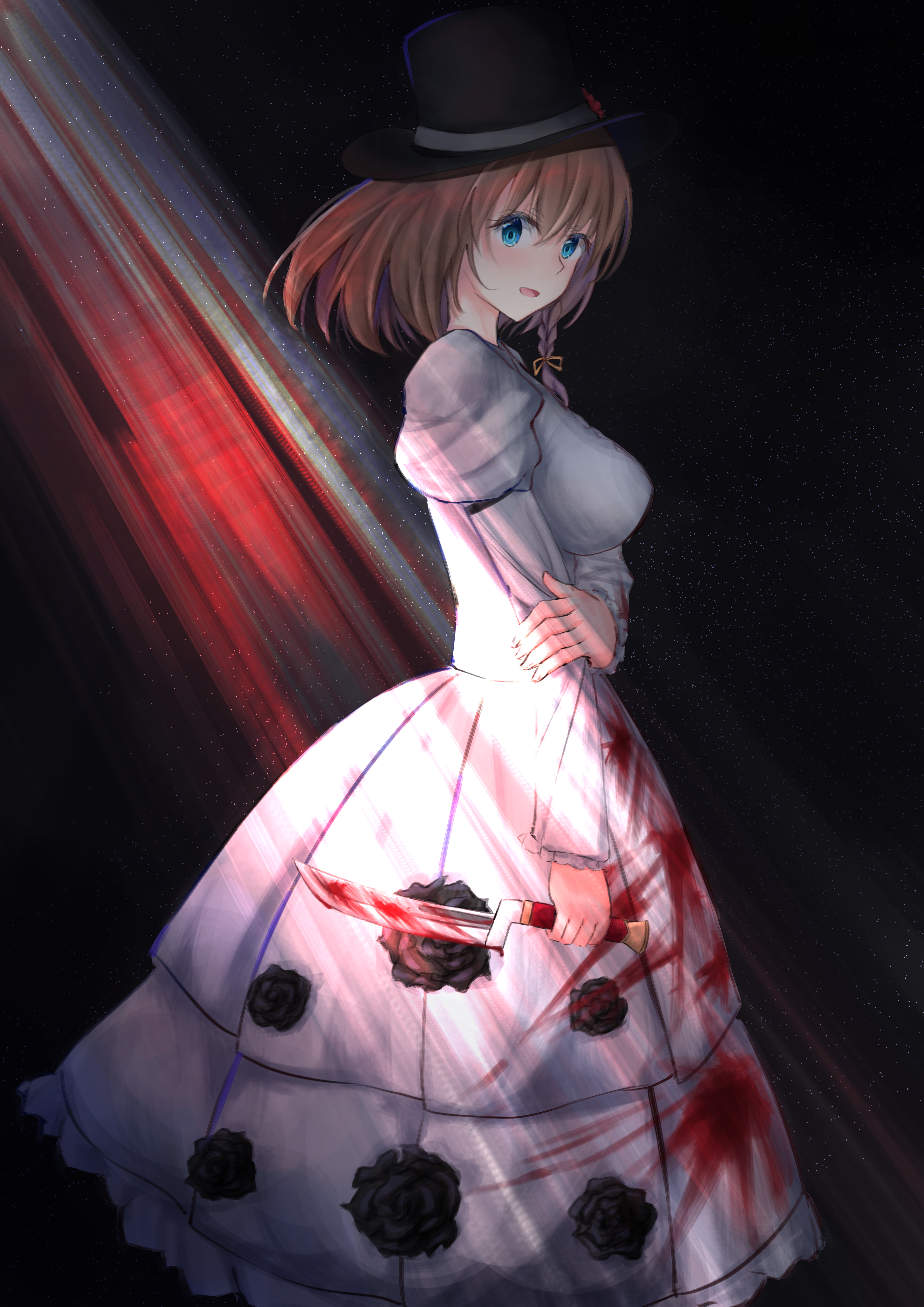 Charlotte Corday with bloody knife from Fate/Grand Order HD Phone Wallpaper