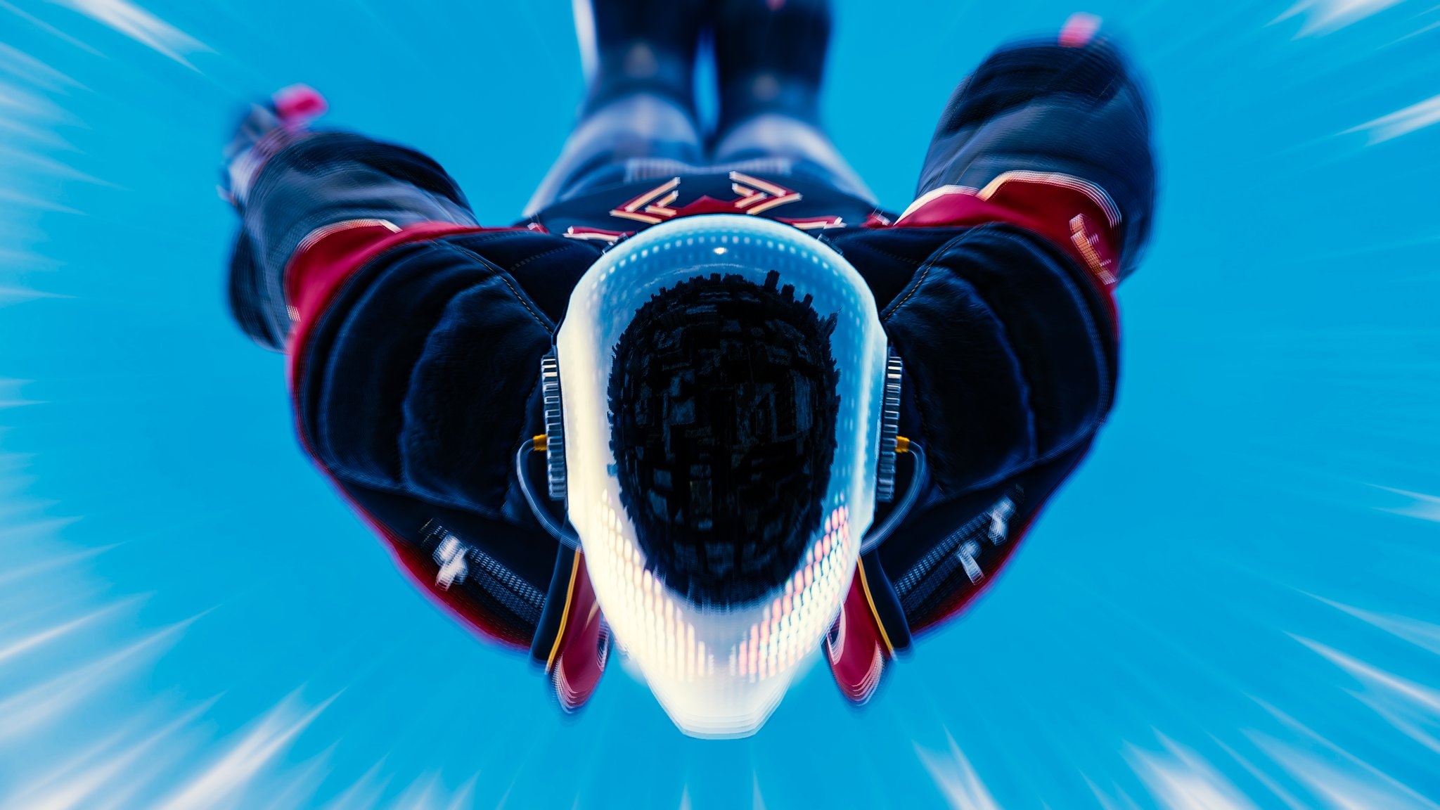 Spider-Man falling through the sky HD Wallpaper