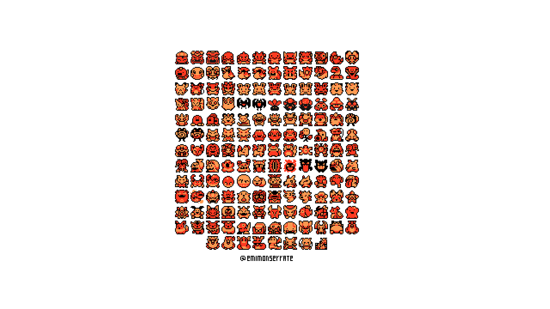 Pixel Art Collection of Pokémon Characters HD Wallpaper