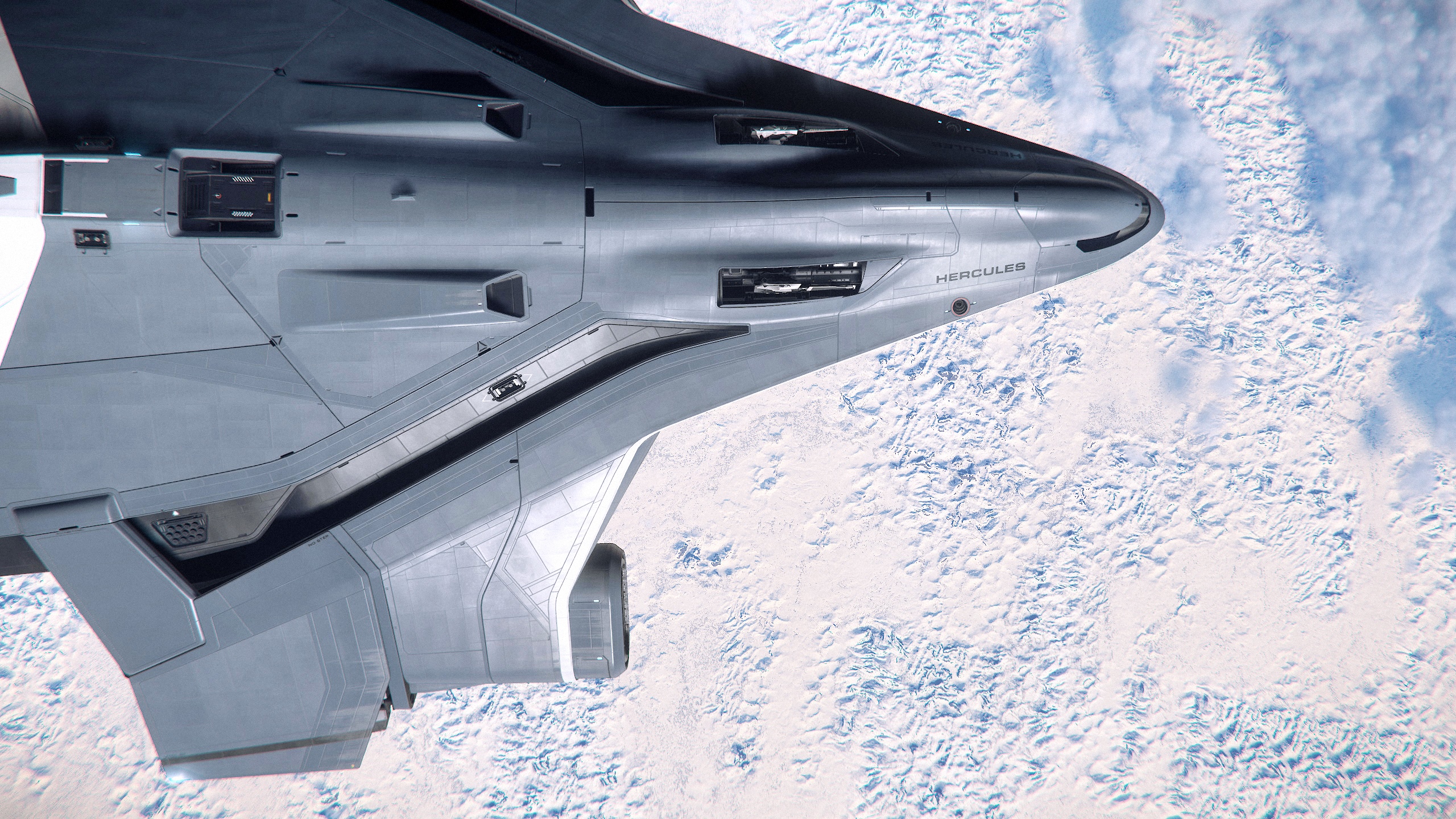 Star Citizen Crusader Hercules in orbit HD Wallpaper