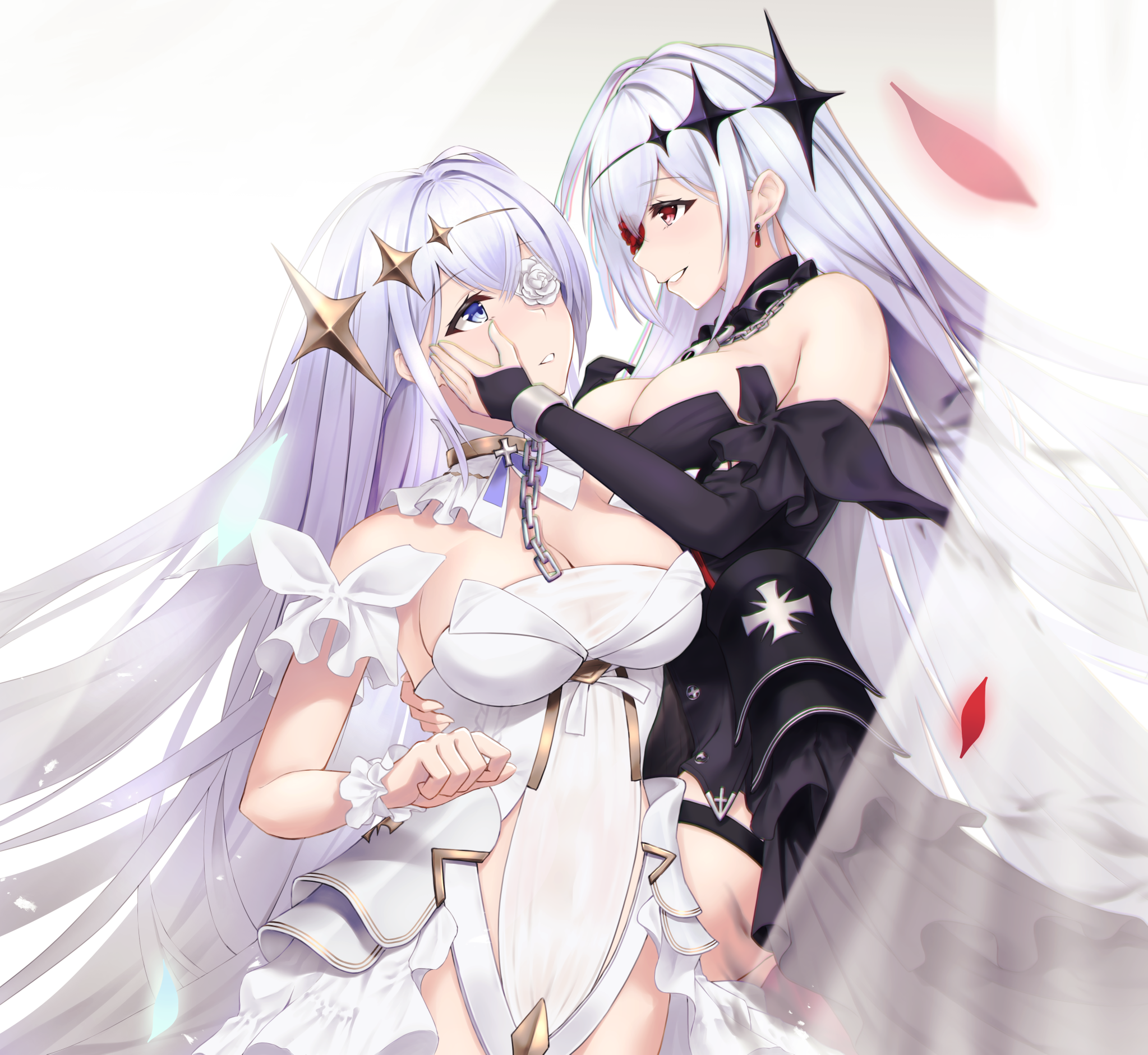 Azur Lane fan art of Emden and her twin HD Wallpaper