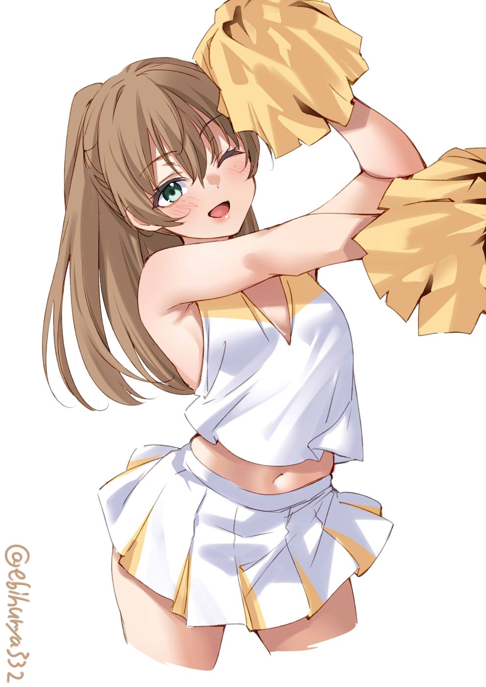 Kumano from Kantai Collection as a cheerleader HD Phone Wallpaper
