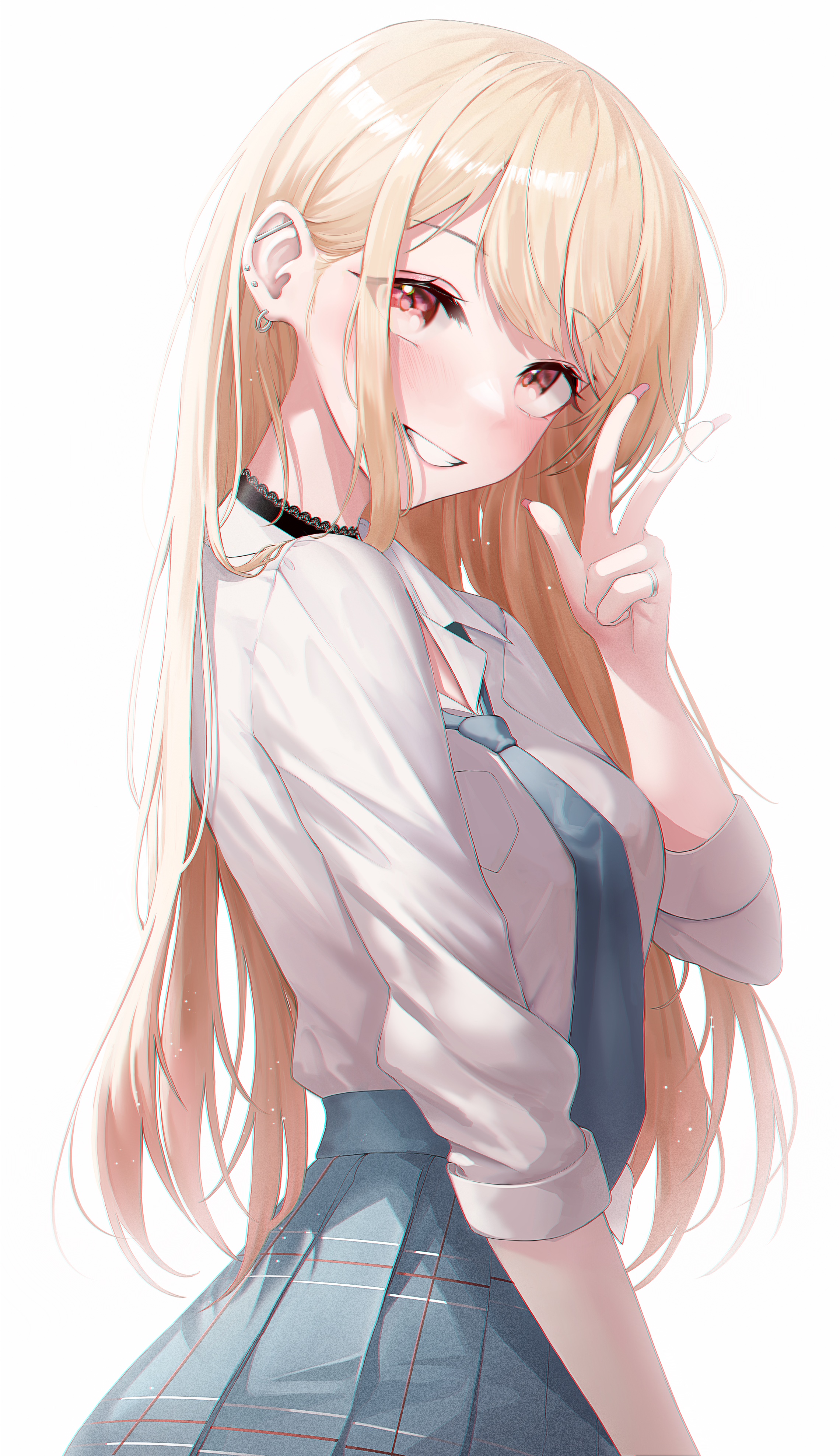 Marin Kitagawa making peace sign HD Phone Wallpaper