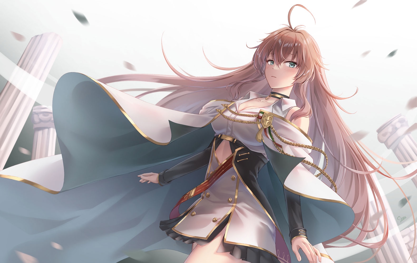 Azur Lane Impero with flowing hair and cape HD Wallpaper