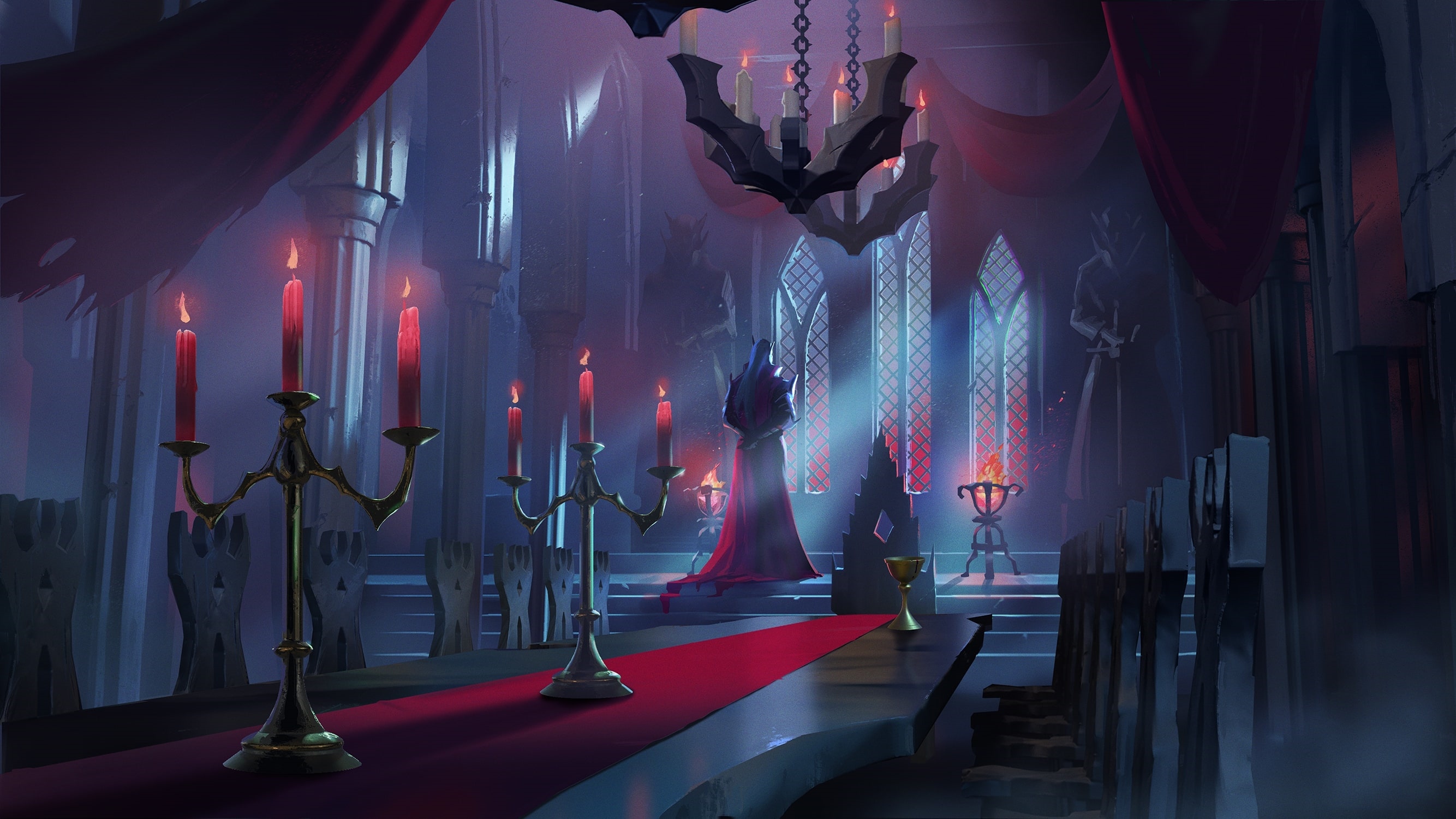 V Rising Vampire Castle Interior HD Wallpaper