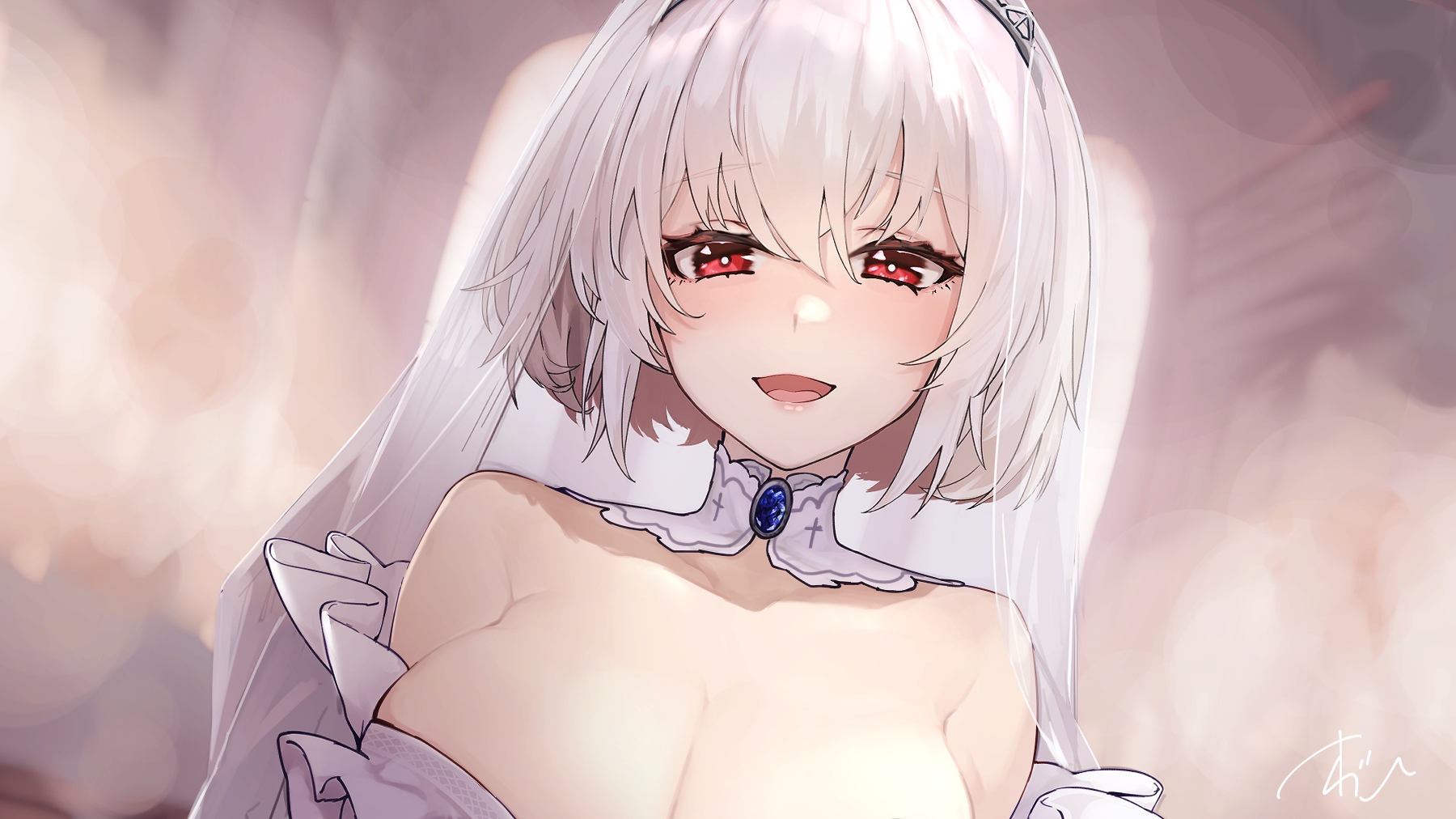 Sirius from Azur Lane with red eyes HD Wallpaper