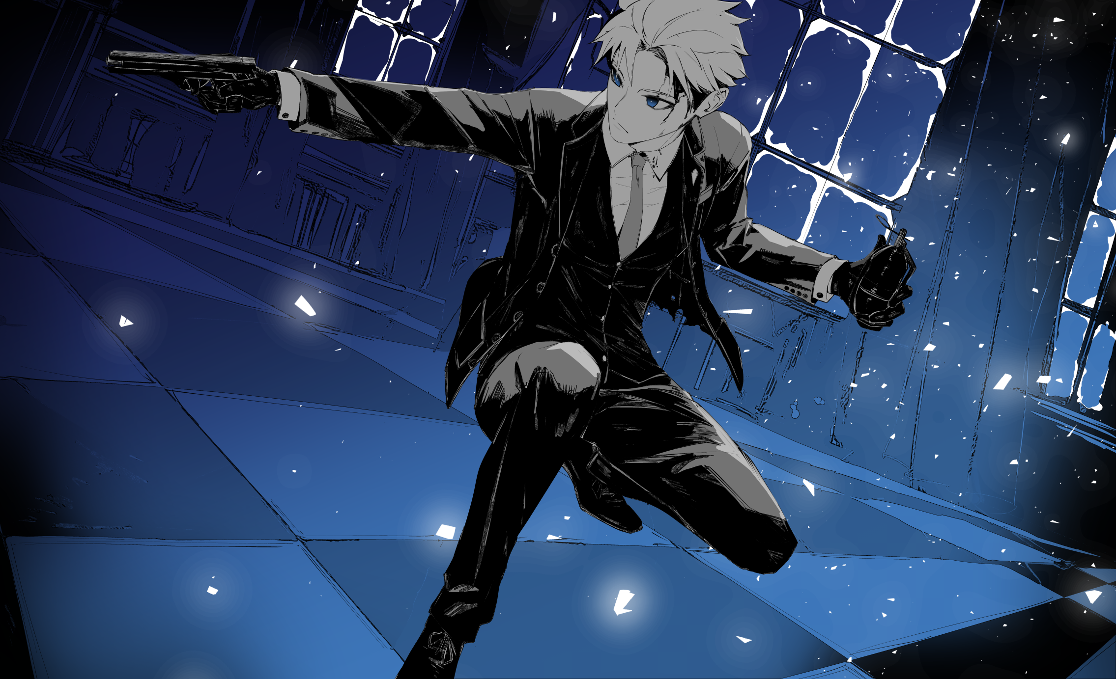 Loid Forger from Spy x Family with guns HD Wallpaper