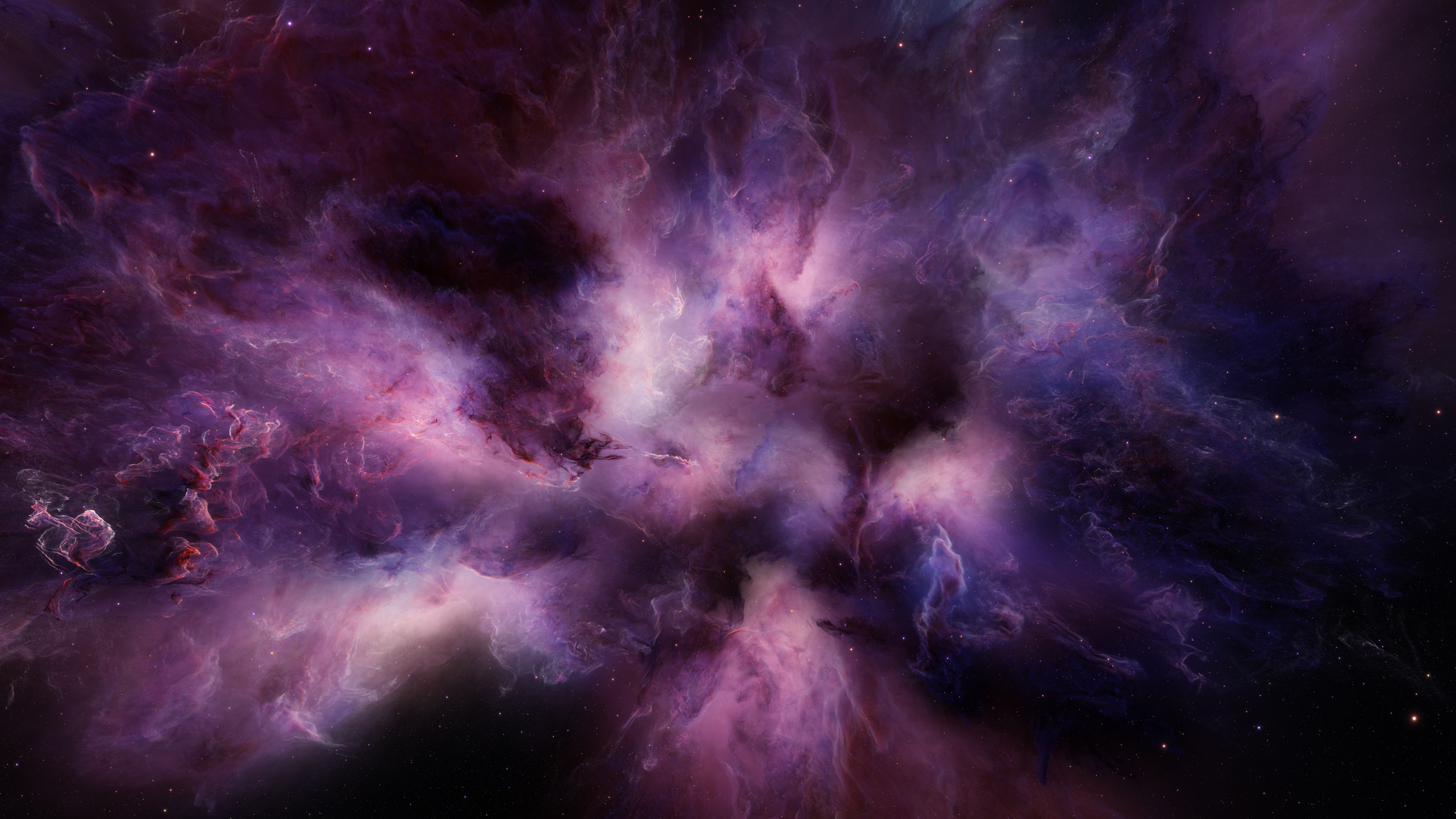 Space art with nebula and stars by Salmonick Atelier HD Wallpaper
