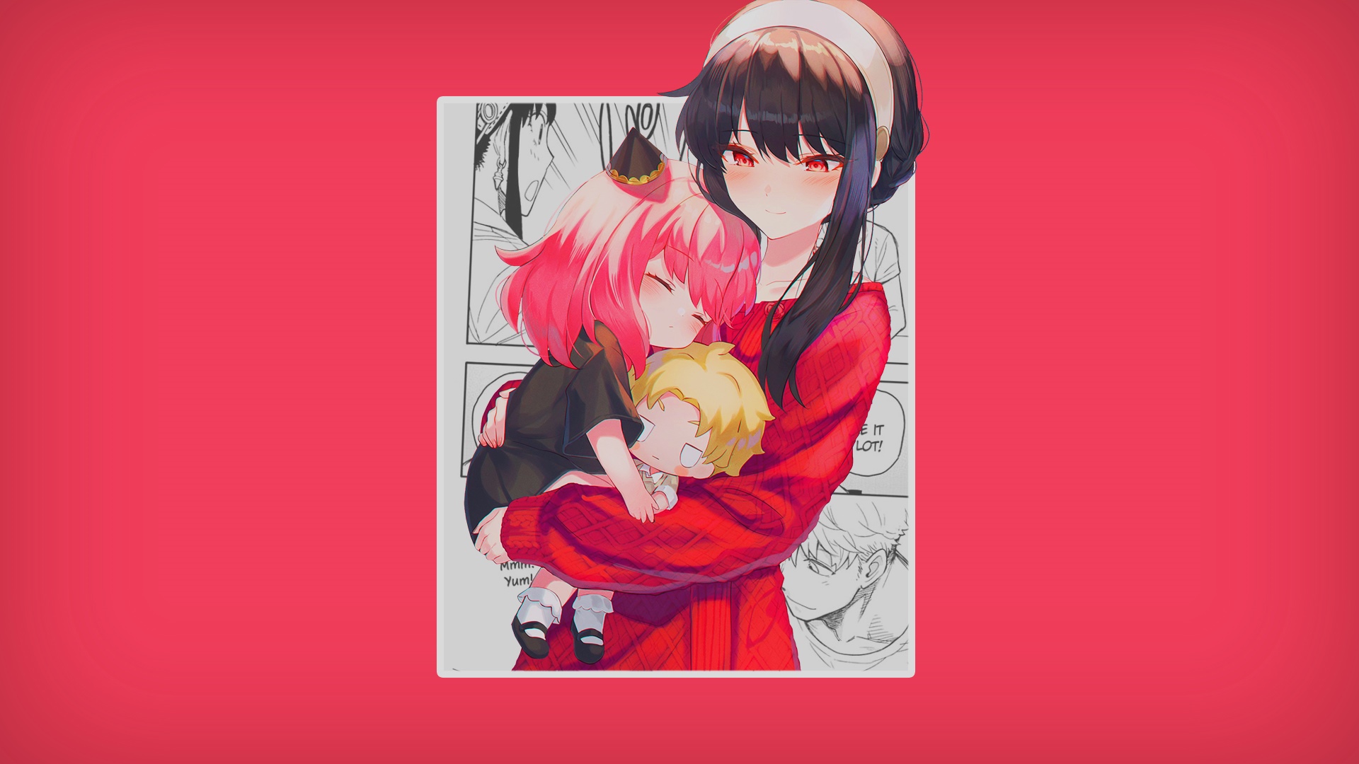 Yor Forger holding Anya and Loid Forger HD Wallpaper