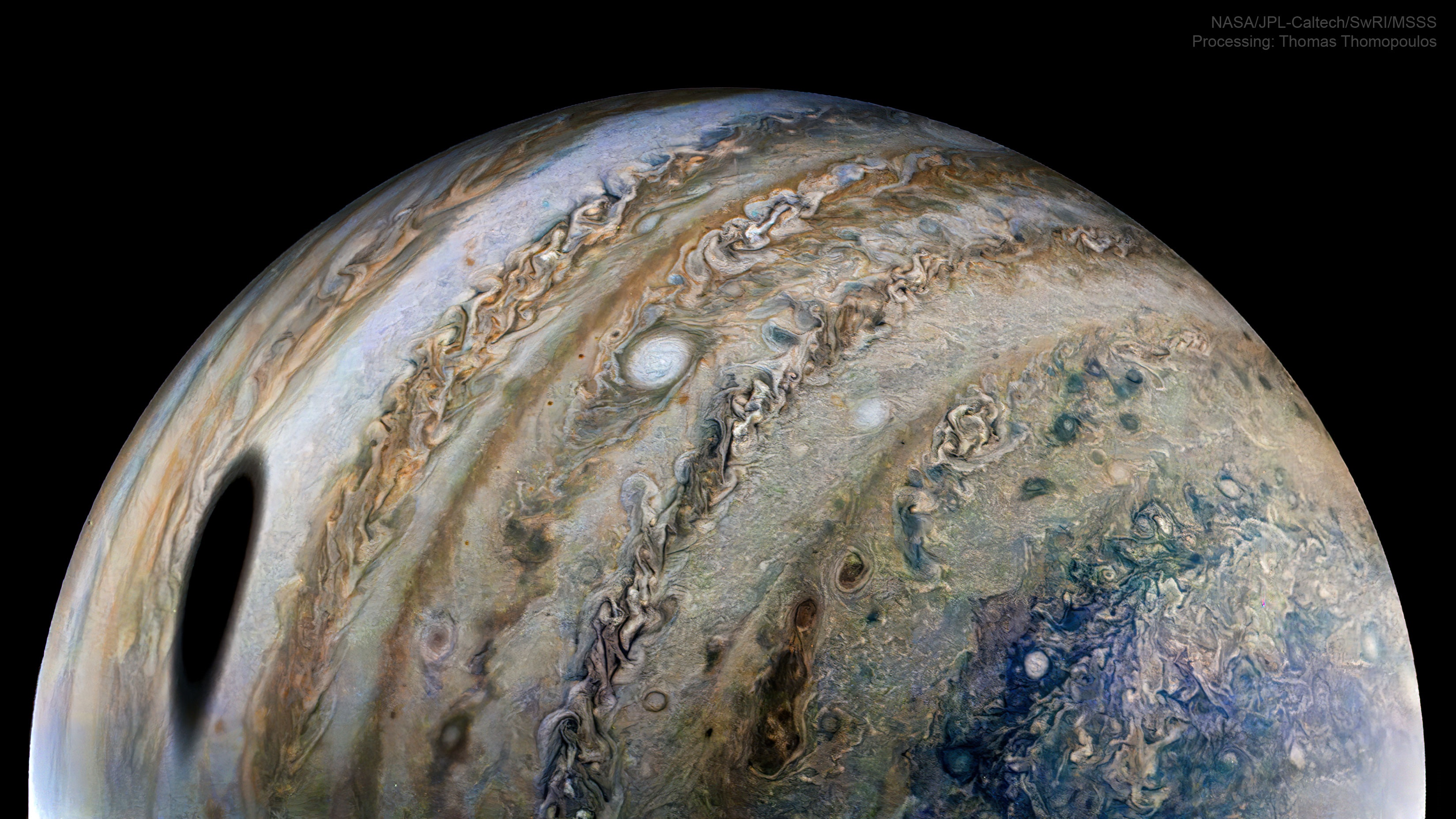Jupiter with a shadow of a moon HD Wallpaper