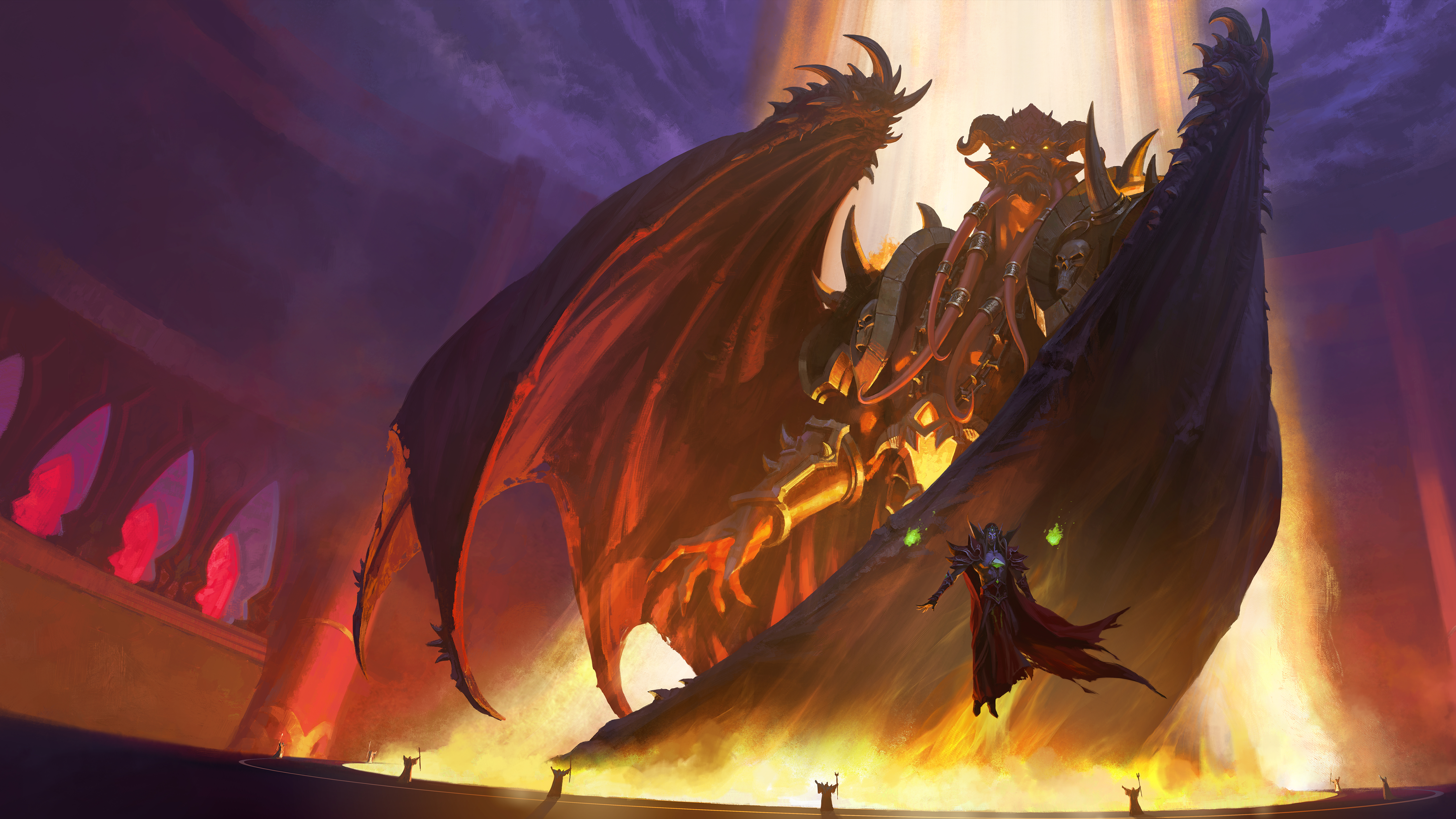 4K World of Warcraft: Kil'jaeden and Kael'thas Sunstrider HD Wallpaper
