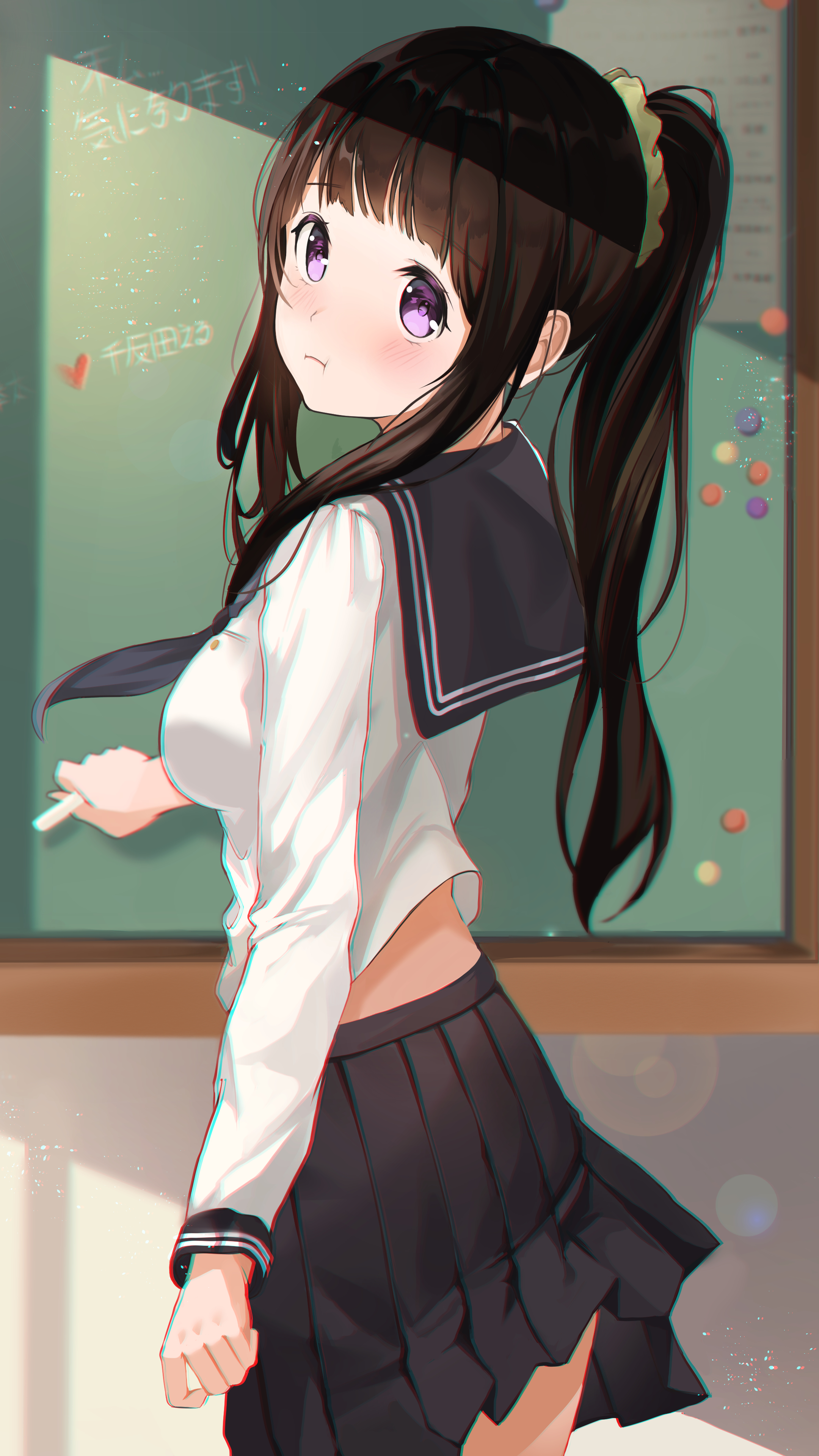 Chitanda Eru from Hyouka in a school uniform HD Phone Wallpaper