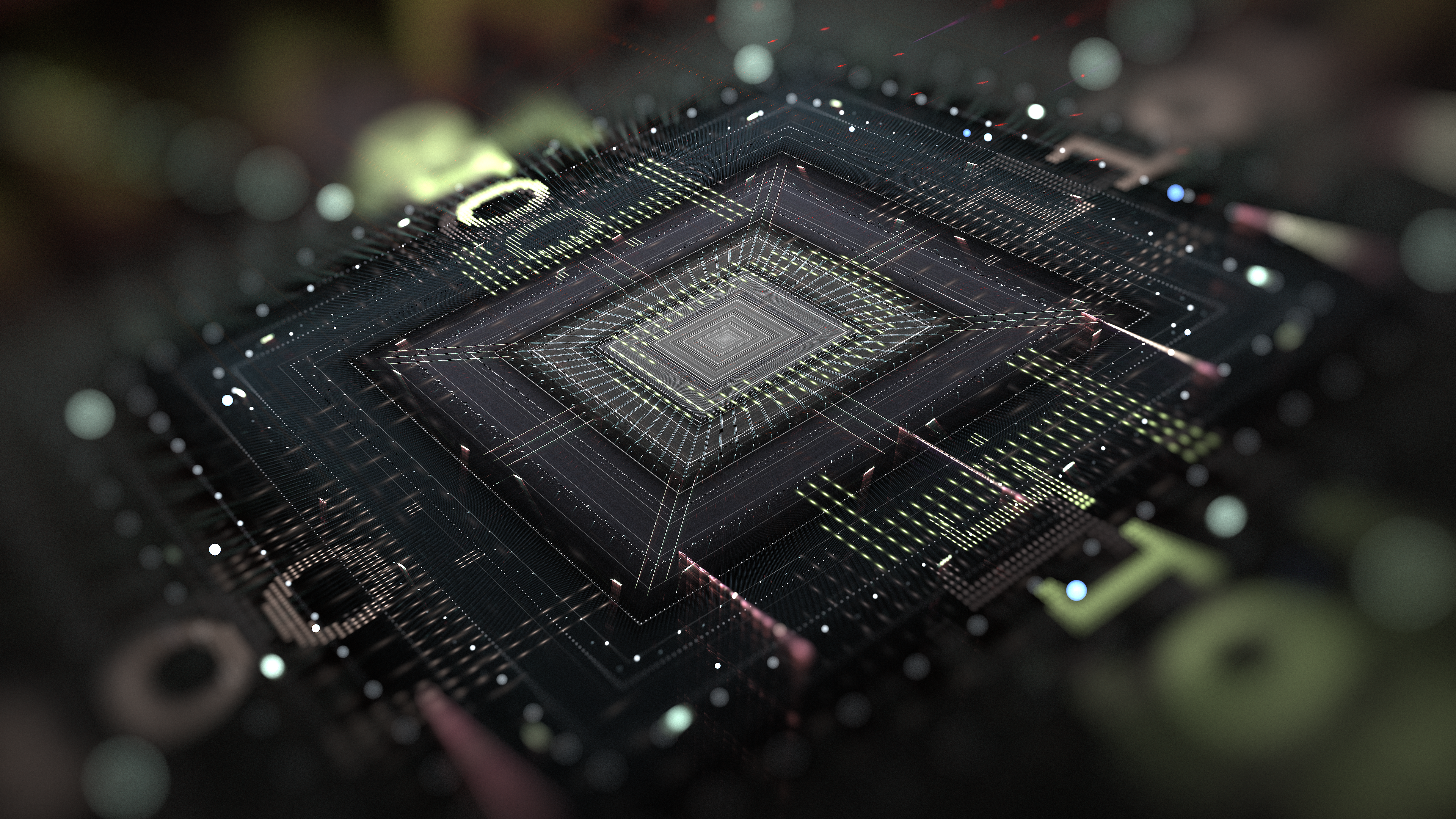 Abstract 4K Hypershot of a CPU HD Wallpaper